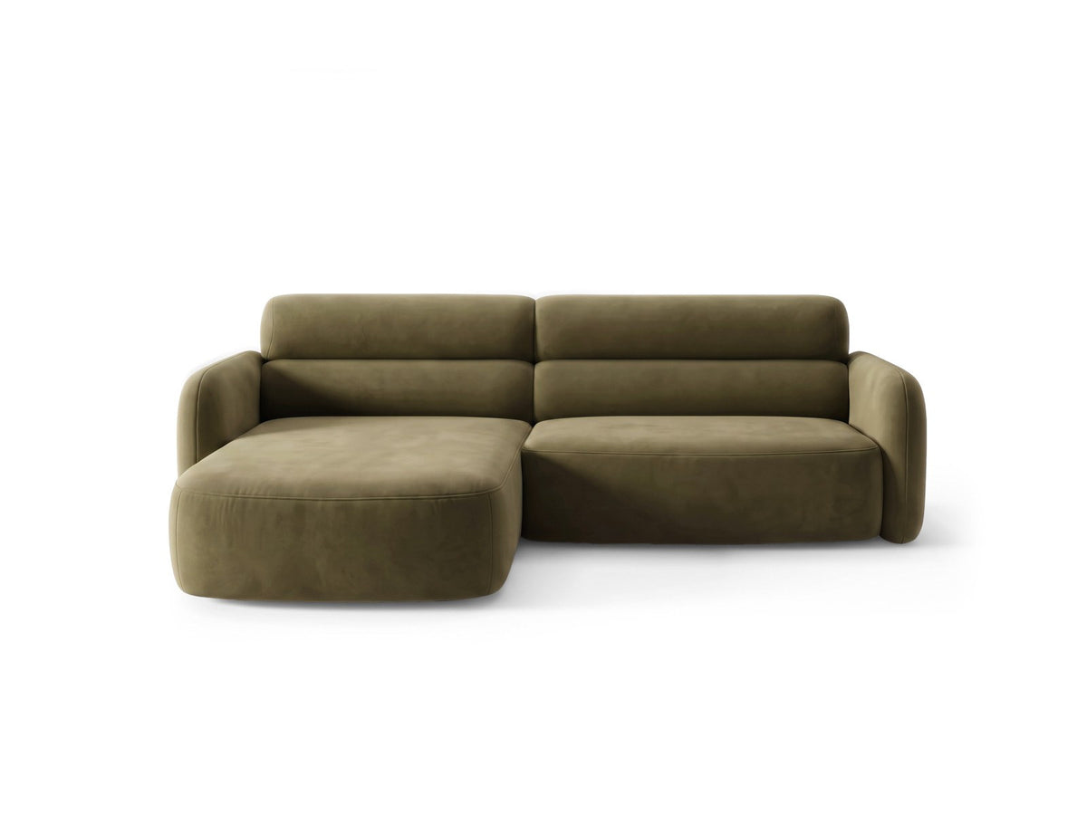 Ecksofa links Malmo von Cosmopolitan Design mit Bluvel-Bezug und flachen schwarzen Beinen