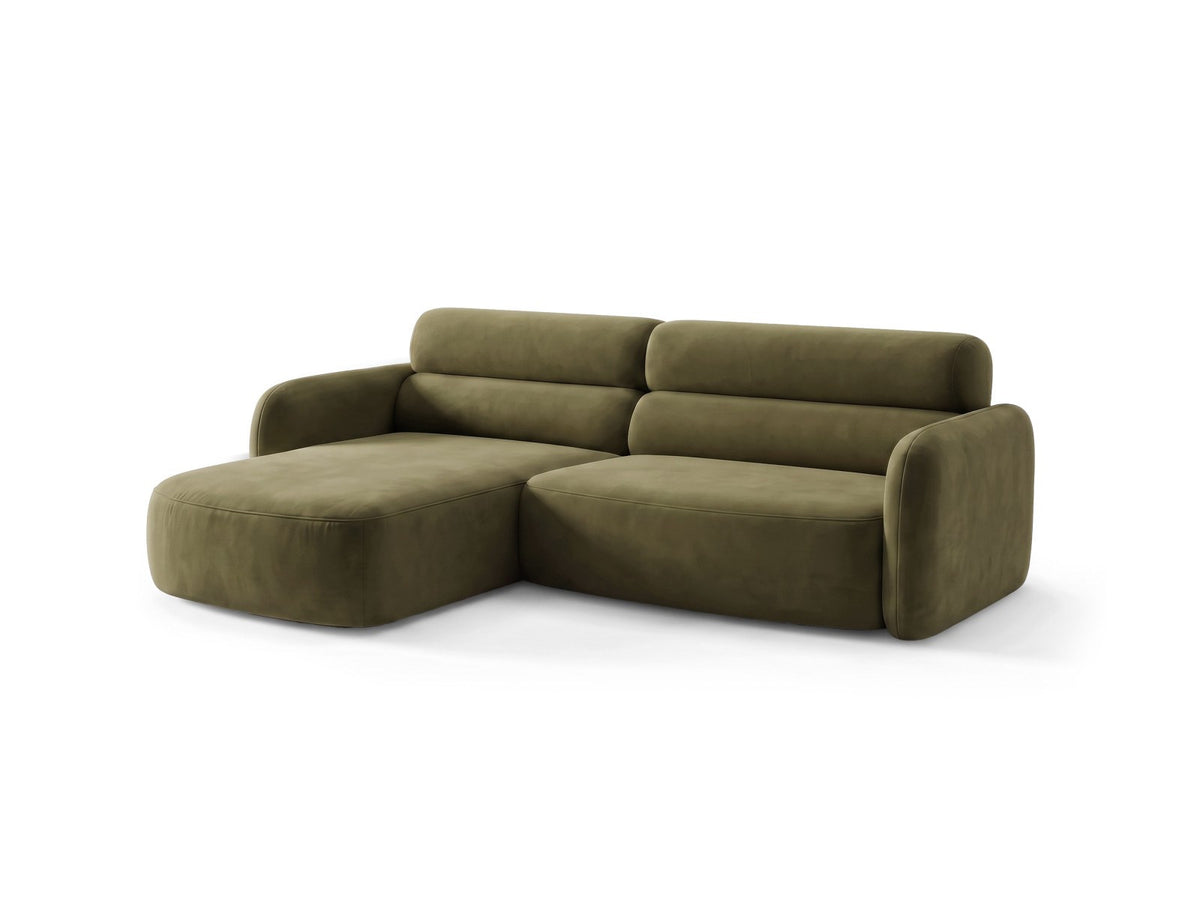 Ecksofa links Malmo von Cosmopolitan Design mit Bluvel-Bezug und flachen schwarzen Beinen