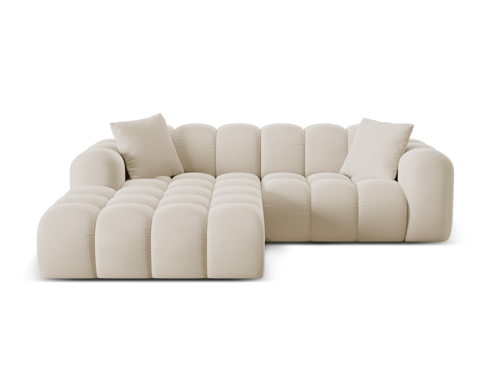 3-Sitzer Ecksofa links Treno in Dark Beige-Bluvel präsentiert im Onlineshop von KAQTU Design AG. Ecksofa links ist von Cosmopolitan Design
