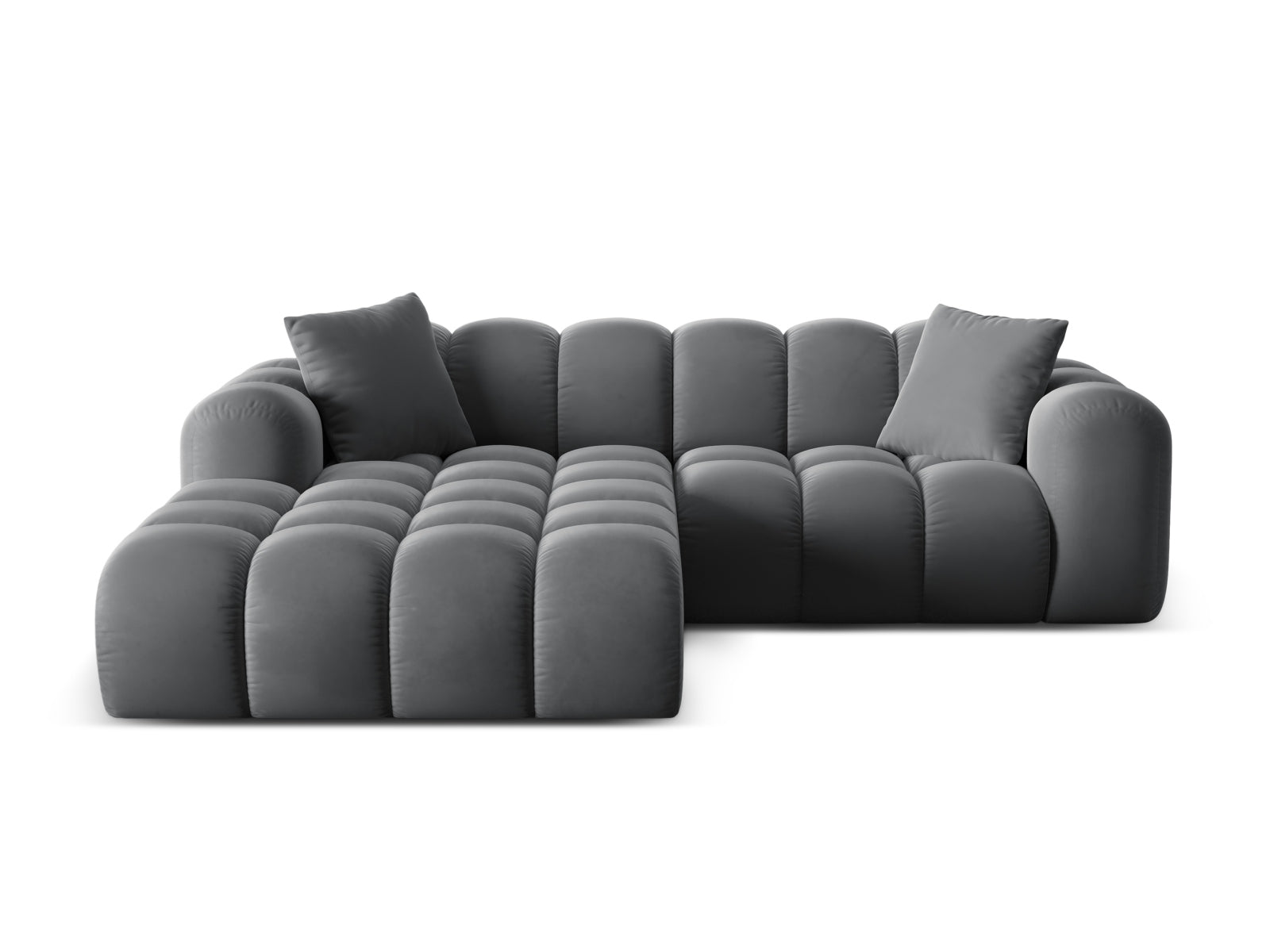 3-Sitzer Ecksofa links Treno in Grey-Bluvel präsentiert im Onlineshop von KAQTU Design AG. Ecksofa links ist von Cosmopolitan Design
