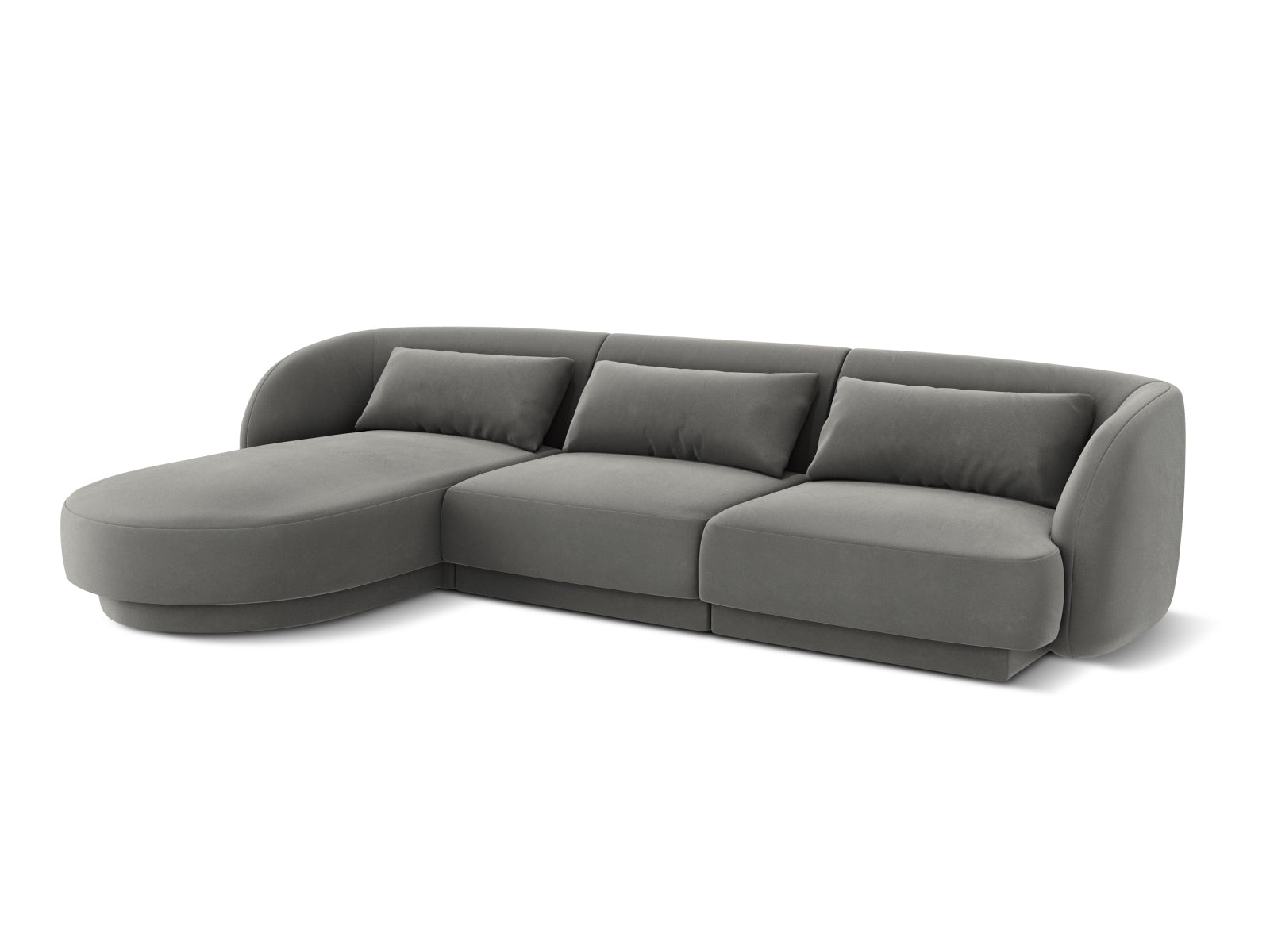 Erleben Sie das stilvolle Tulum Velour Ecksofa links (156cm) von Cosmopolitan Design – perfekt für moderne Wohnzimmer und entspannte Stunden.