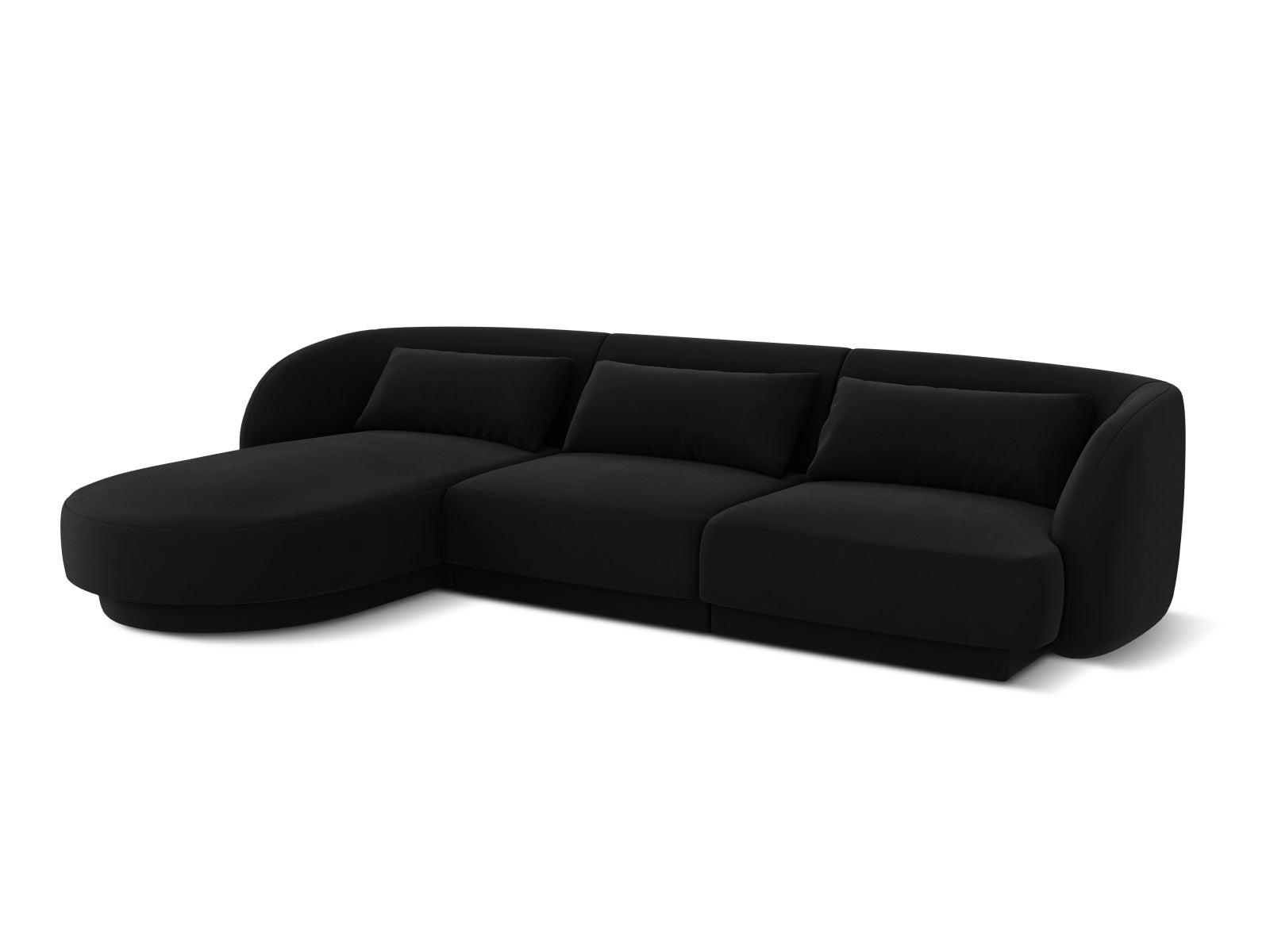 Erleben Sie das stilvolle Tulum Velour Ecksofa links (156cm) von Cosmopolitan Design – perfekt für moderne Wohnzimmer und entspannte Stunden.