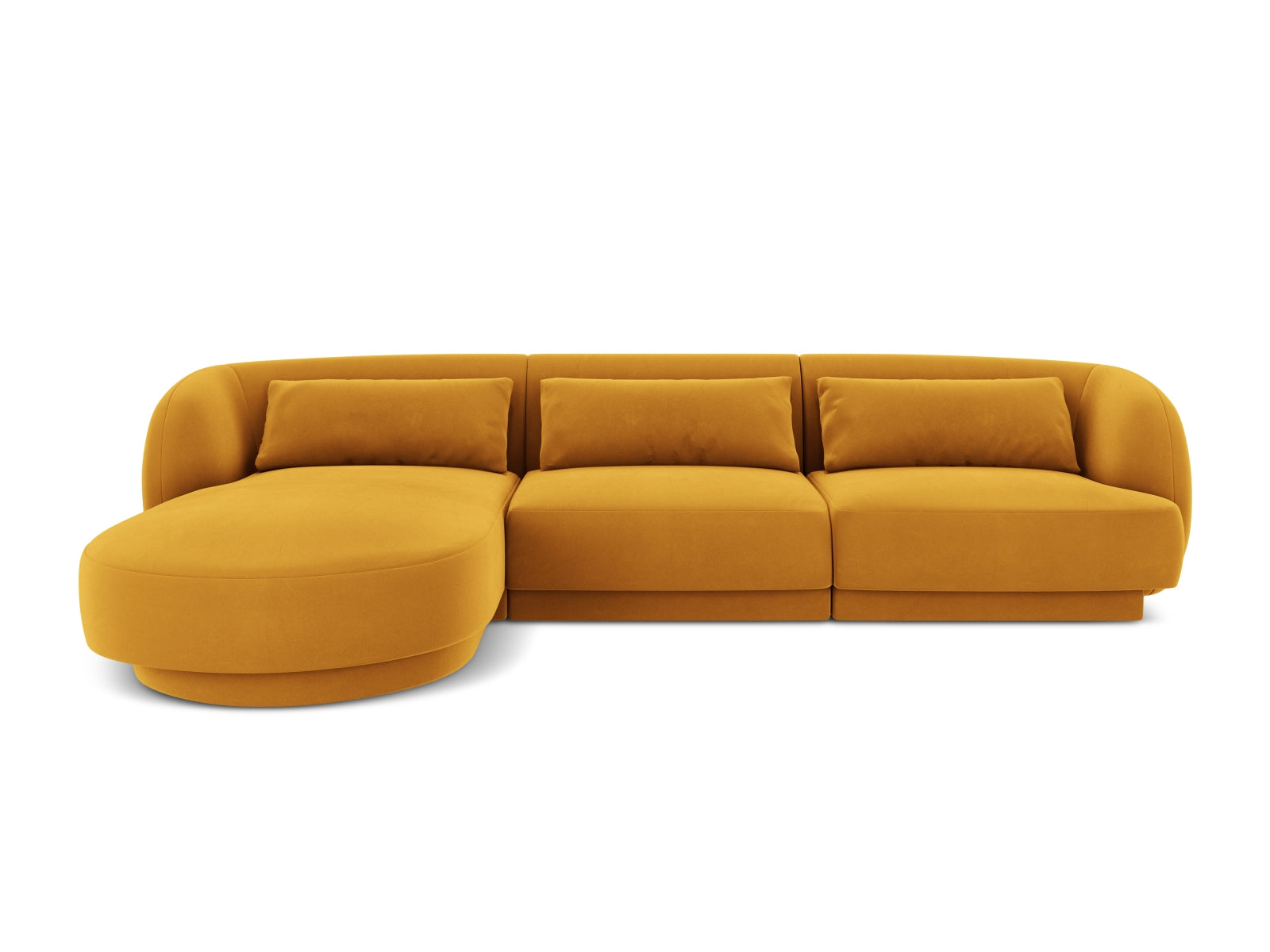 Tulum Velour Ecksofa links 4 Sitzer 156cm in Yellow-Bluvel präsentiert im Onlineshop von KAQTU Design AG. L-Sofa links ist von Cosmopolitan Design