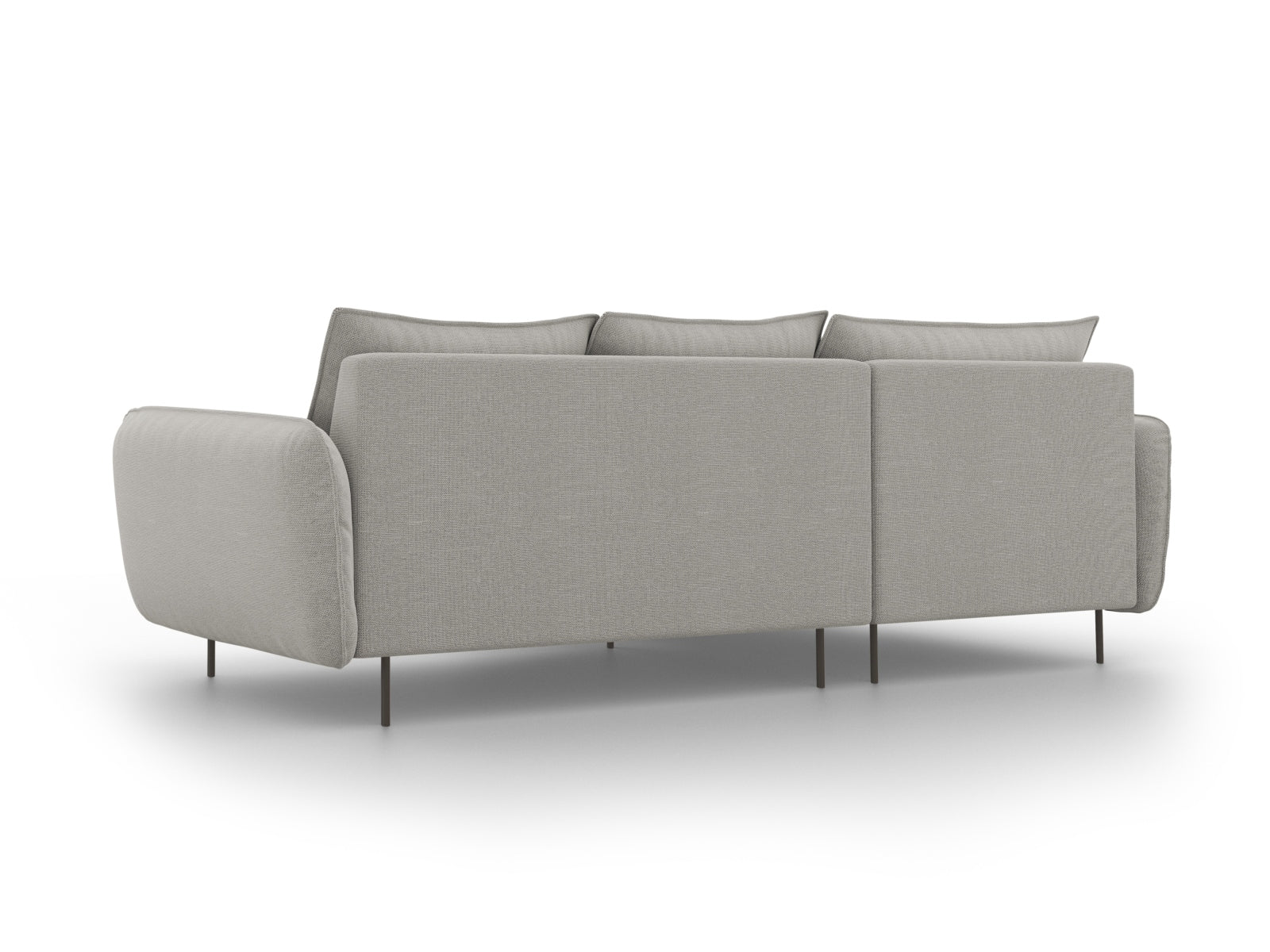 Elegantes 5-Sitzer L-Sofa links in Light Grey/Schwarz-Asgard, ideal für moderne Wohnräume und gemütliche Zusammenkünfte.