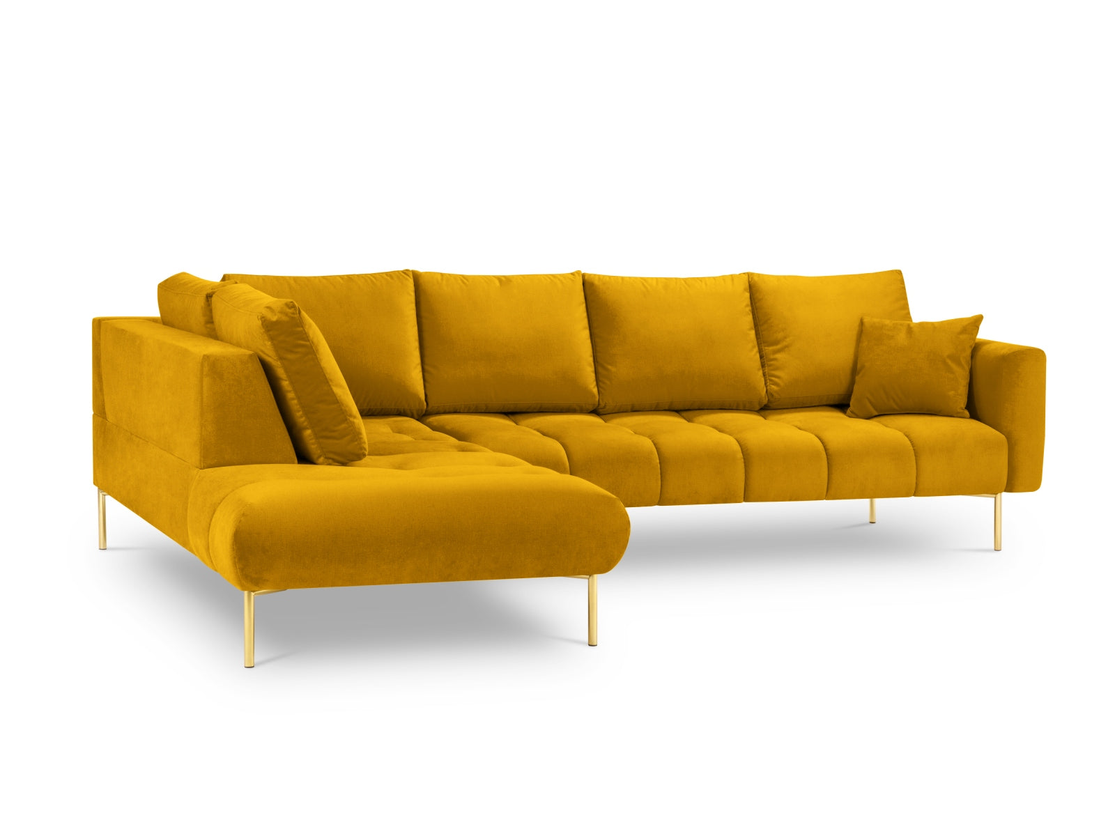 Erleben Sie das stilvolle Hastings Velour links Ecksofa 5 Sitzer von Cosmopolitan Design – ideal für Ihr modernes Wohnzimmer und optimalen Komfort.