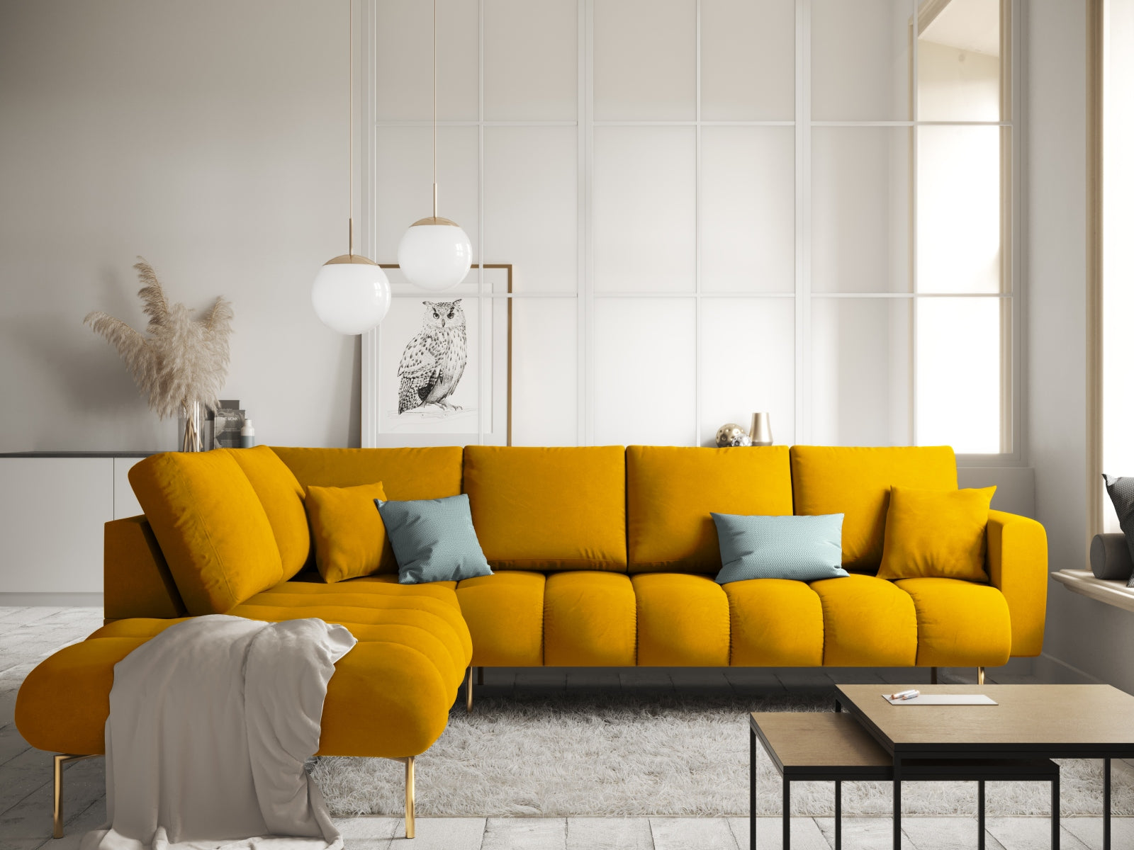 Entdecken Sie das elegante Hastings Velour links Ecksofa 5 Sitzer von Cosmopolitan Design – perfekt für Ihr modernes Zuhause und höchsten Sitzkomfort.