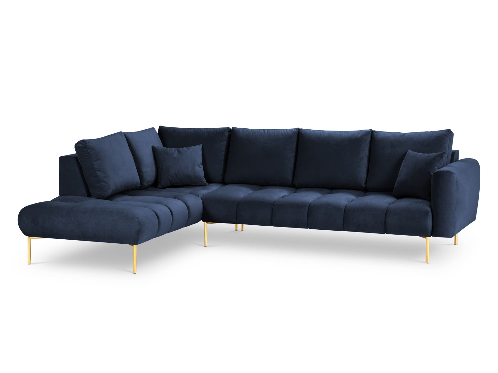 Hastings Velour links Ecksofa 5 Sitzer in Royal Blue präsentiert im Onlineshop von KAQTU Design AG. Ecksofa links ist von Cosmopolitan Design