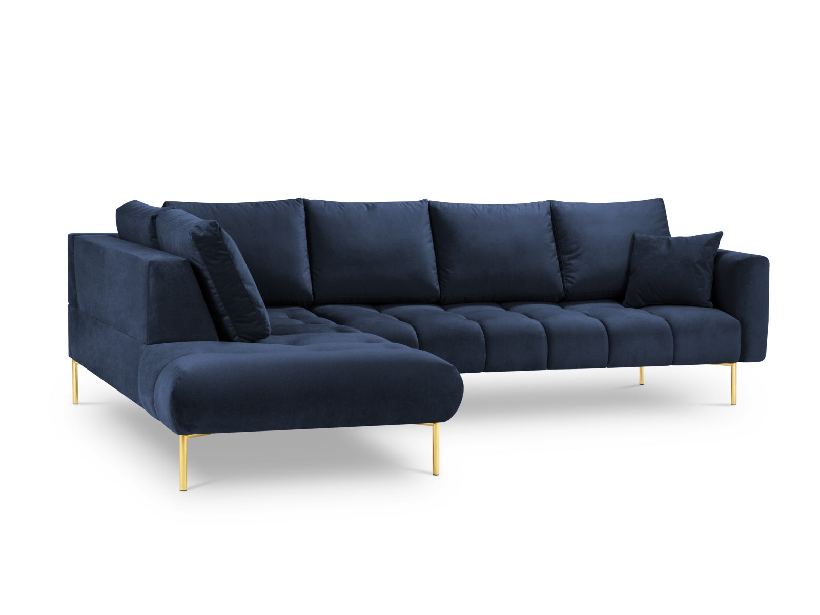 Entdecken Sie das elegante Hastings Velour links Ecksofa 5 Sitzer von Cosmopolitan Design – perfekt für stilvolle Wohnräume und höchsten Komfort.