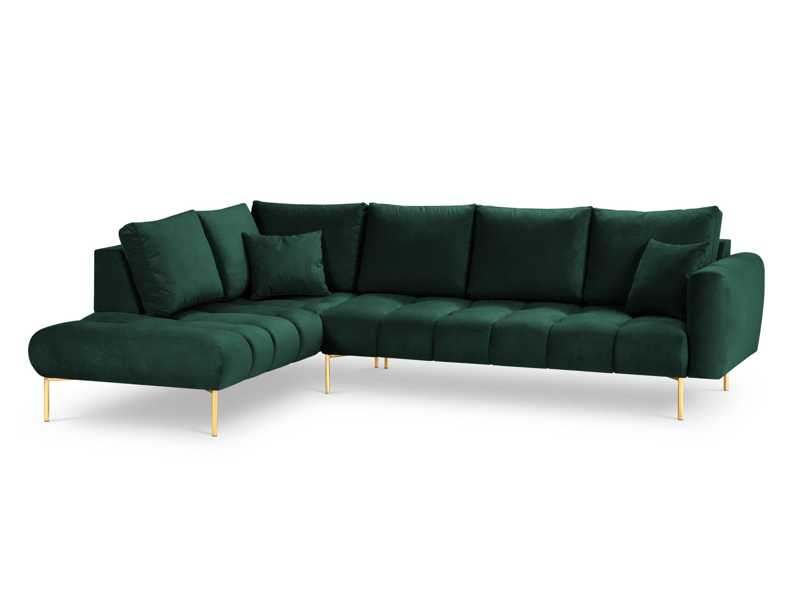 Hastings Velour links Ecksofa 5 Sitzer in Bottle Green präsentiert im Onlineshop von KAQTU Design AG. Ecksofa links ist von Cosmopolitan Design