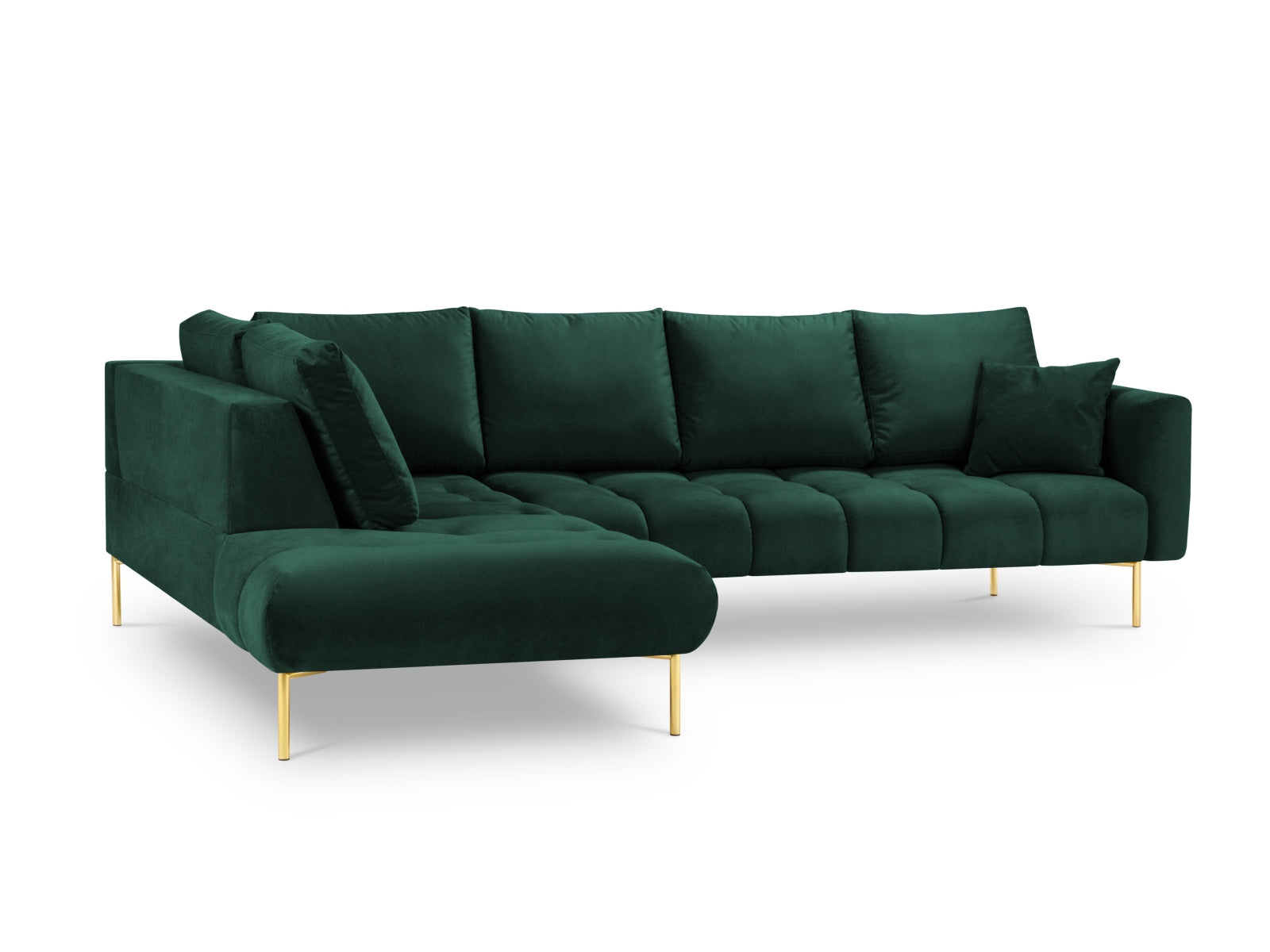 Entdecken Sie das elegante Hastings Velour links Ecksofa 5 Sitzer von Cosmopolitan Design – perfekt für Ihr modernes Zuhause und höchsten Sitzkomfort.