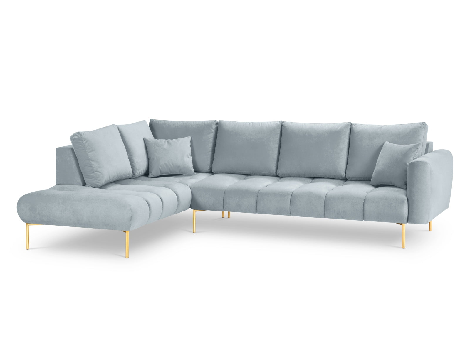 Hastings Velour links Ecksofa 5 Sitzer in Light Blue präsentiert im Onlineshop von KAQTU Design AG. Ecksofa links ist von Cosmopolitan Design