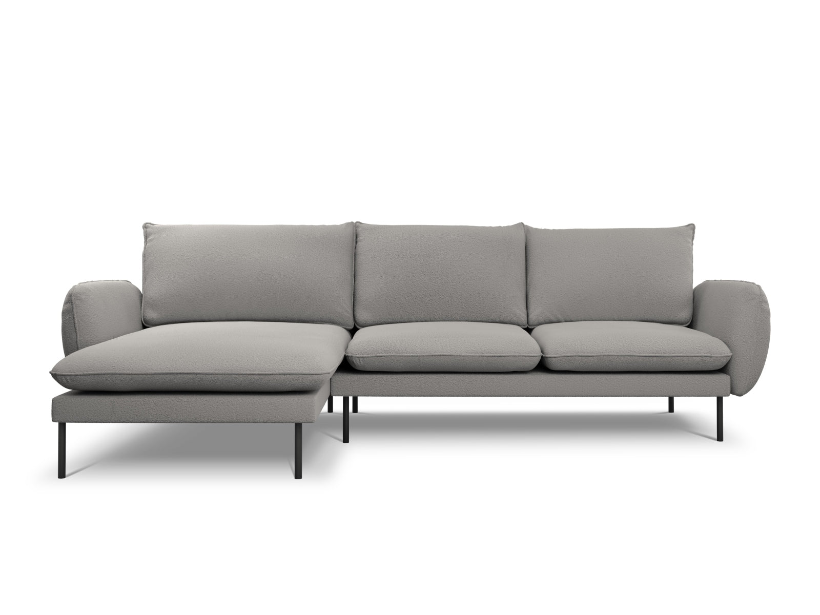 Modernes 5-Sitzer Ecksofa in Grau/Schwarz, linksseitig, 170 cm, perfekt für gemütliche und stilvolle Wohnlandschaften von Cosmopolitan Design.