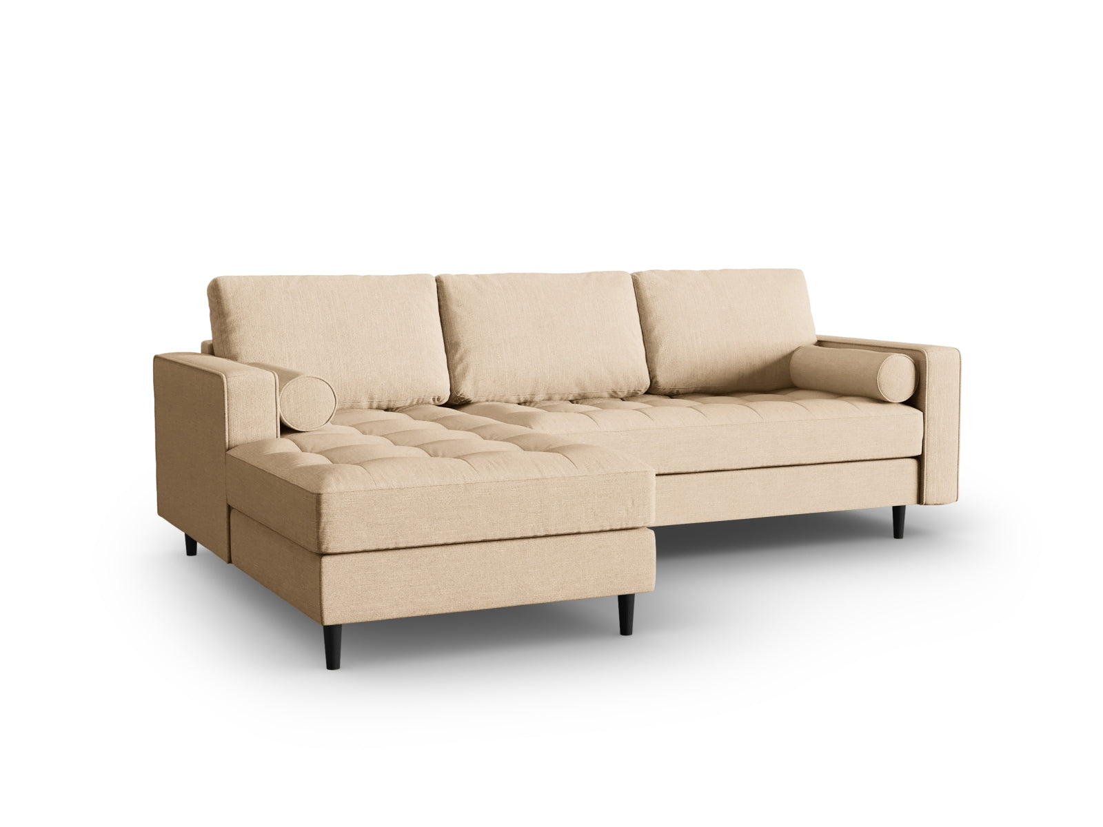 4-Sitzer Ecksofa links Aspen in Beige-Melva präsentiert im Onlineshop von KAQTU Design AG. Ecksofa links ist von Cosmopolitan Design
