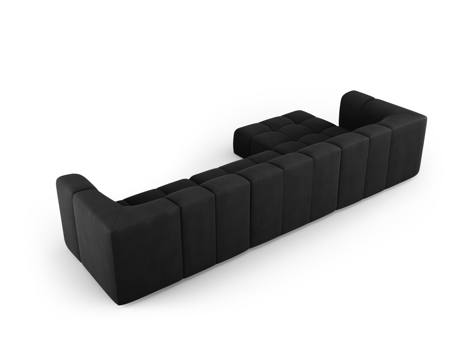 5-Sitzer Ecksofa links modular Moritz in Black-Rebel präsentiert im Onlineshop von KAQTU Design AG. Ecksofa links ist von Cosmopolitan Design