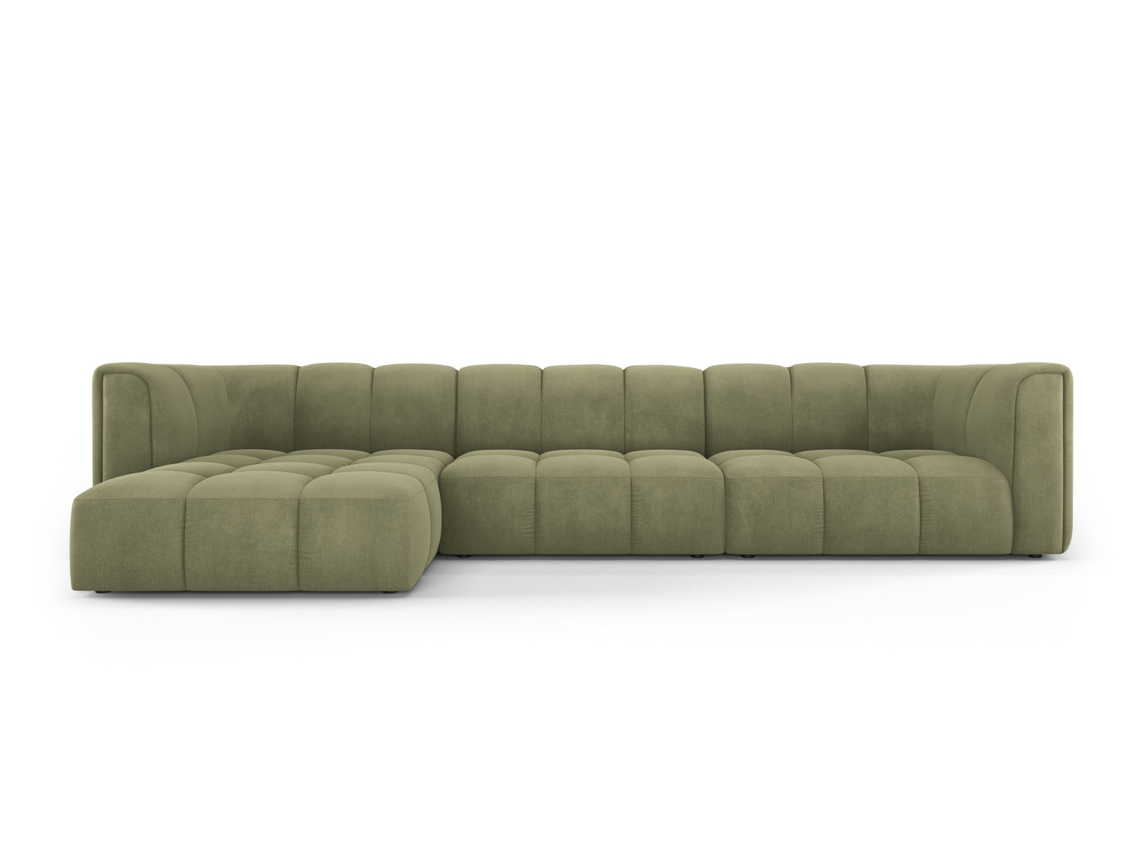 5-Sitzer Ecksofa links modular Moritz in Light Green-Rebel präsentiert im Onlineshop von KAQTU Design AG. Ecksofa links ist von Cosmopolitan Design