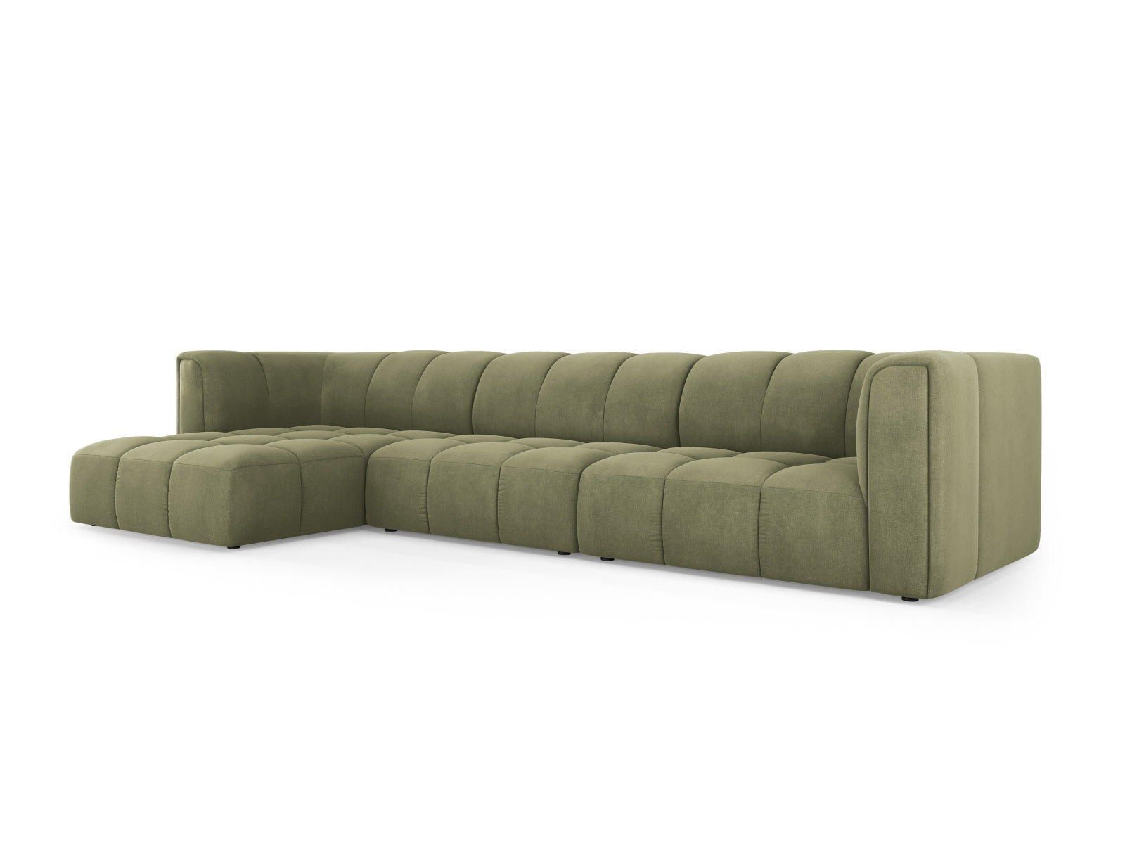 5-Sitzer Ecksofa links modular Moritz in Light Green-Rebel präsentiert im Onlineshop von KAQTU Design AG. Ecksofa links ist von Cosmopolitan Design