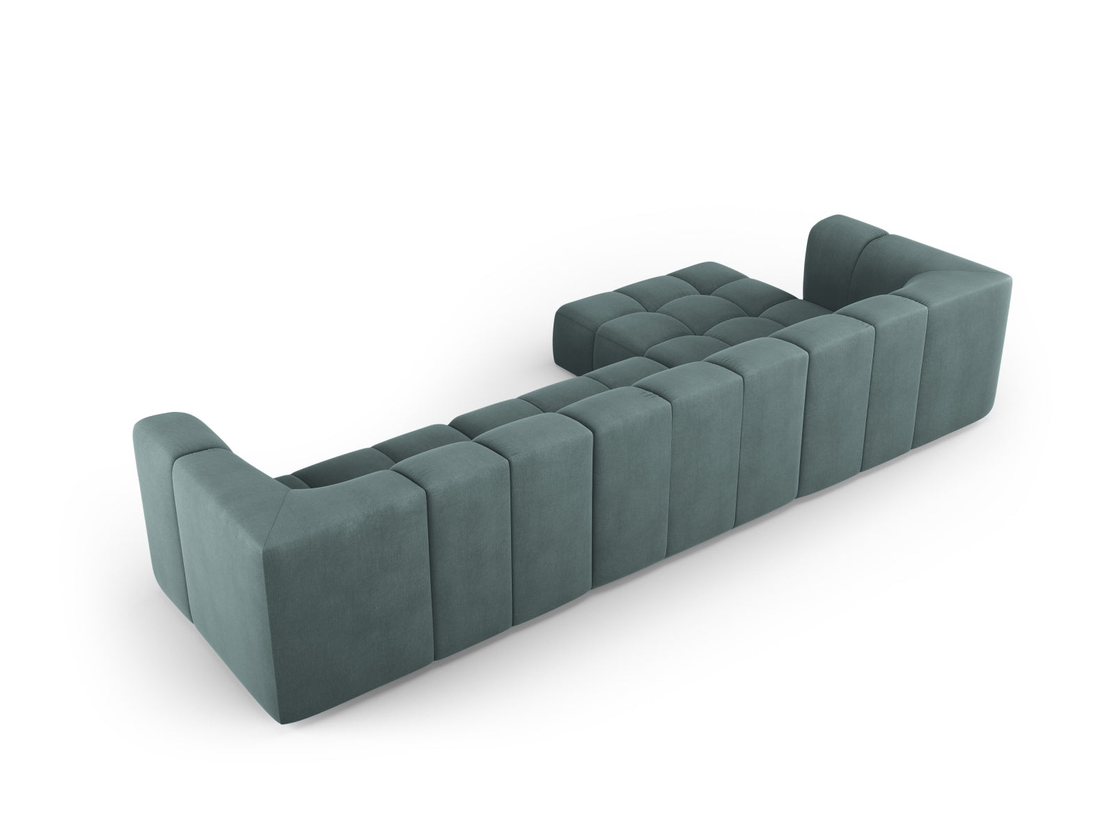 5-Sitzer Ecksofa links modular Moritz in Sea Green-Rebel präsentiert im Onlineshop von KAQTU Design AG. Ecksofa links ist von Cosmopolitan Design