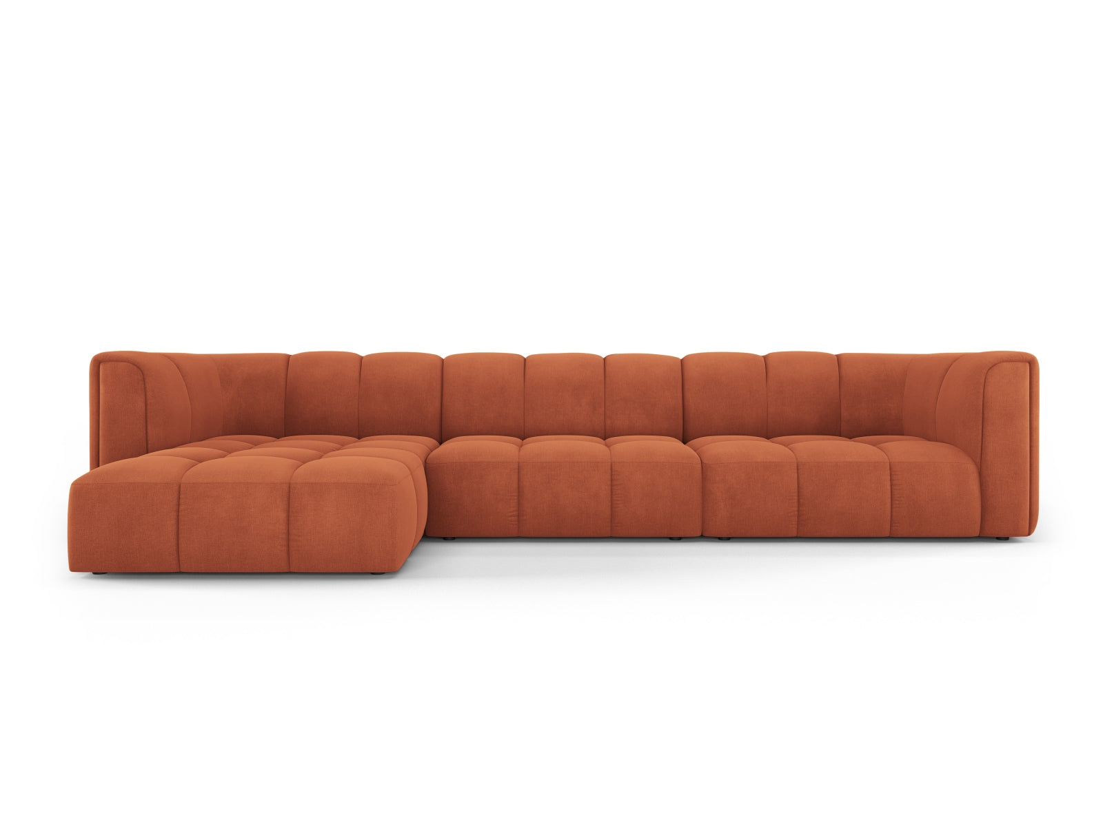 5-Sitzer Ecksofa links modular Moritz in Orange-Rebel präsentiert im Onlineshop von KAQTU Design AG. Ecksofa links ist von Cosmopolitan Design