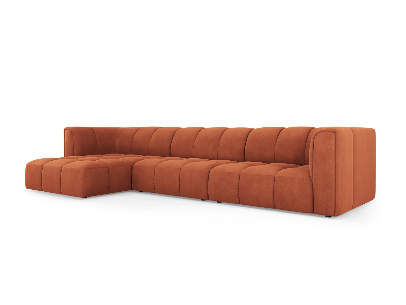 5-Sitzer Ecksofa links modular Moritz in Orange-Rebel präsentiert im Onlineshop von KAQTU Design AG. Ecksofa links ist von Cosmopolitan Design