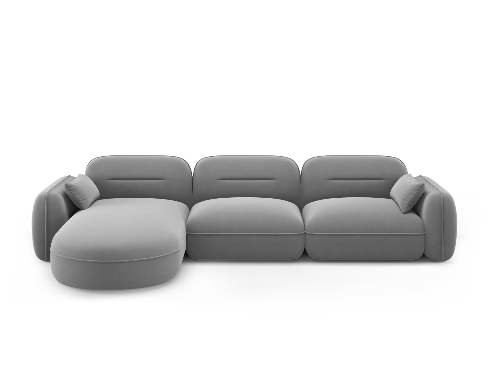 Sydney Velour Modular Ecksofa links 4 Sitzer in Light Grey präsentiert im Onlineshop von KAQTU Design AG. Ecksofa links ist von Cosmopolitan Design