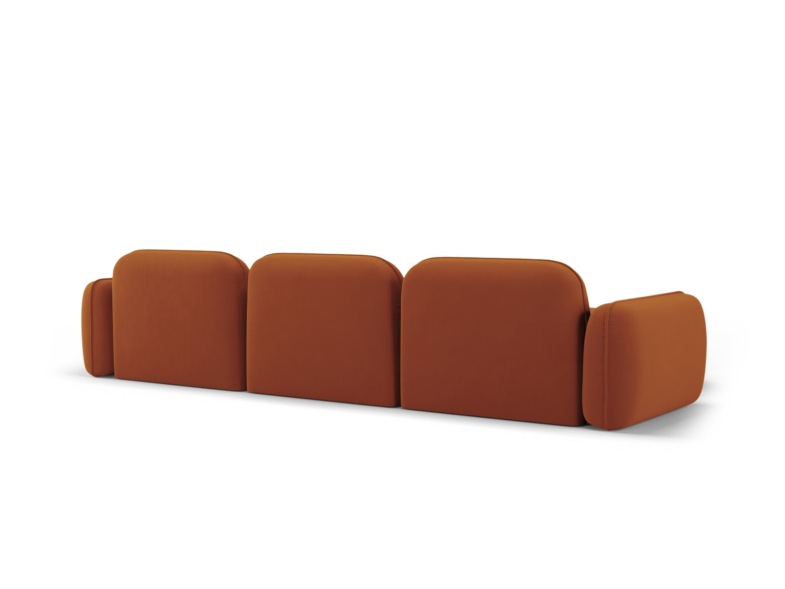 Elegantes, modulares Ecksofa Sydney in sanftem Terracotta, ideal für stilvolle Wohnräume und gemütliche Entspannung.