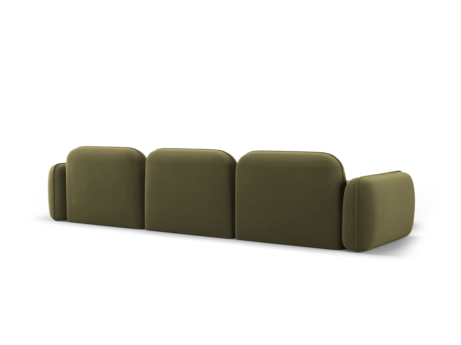 Elegantes Sydney Velour Ecksofa in sanftem Hellgrün, ideal für stilvolle Wohnräume. Modular und komfortabel für individuelle Einrichtungslösungen.