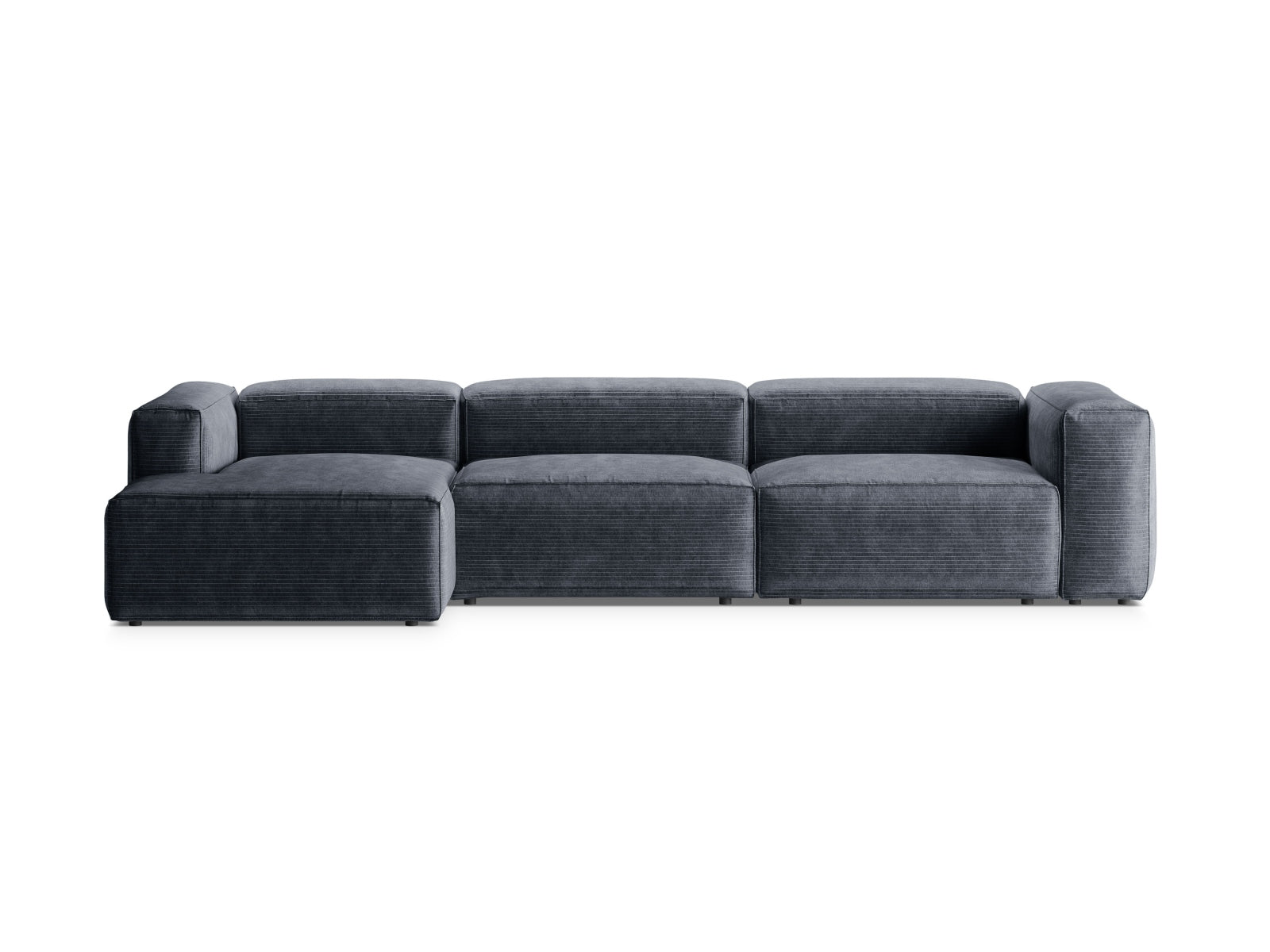 Bergamo Modulares Ecksofa links 4 Sitzer in Muted Blue-Perla präsentiert im Onlineshop von KAQTU Design AG. Ecksofa links ist von Cosmopolitan Design