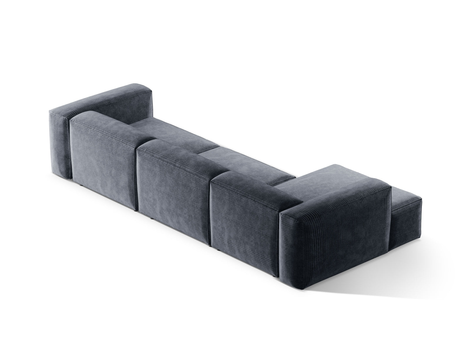 Bergamo Modulares Ecksofa links 4 Sitzer in Muted Blue-Perla präsentiert im Onlineshop von KAQTU Design AG. Ecksofa links ist von Cosmopolitan Design