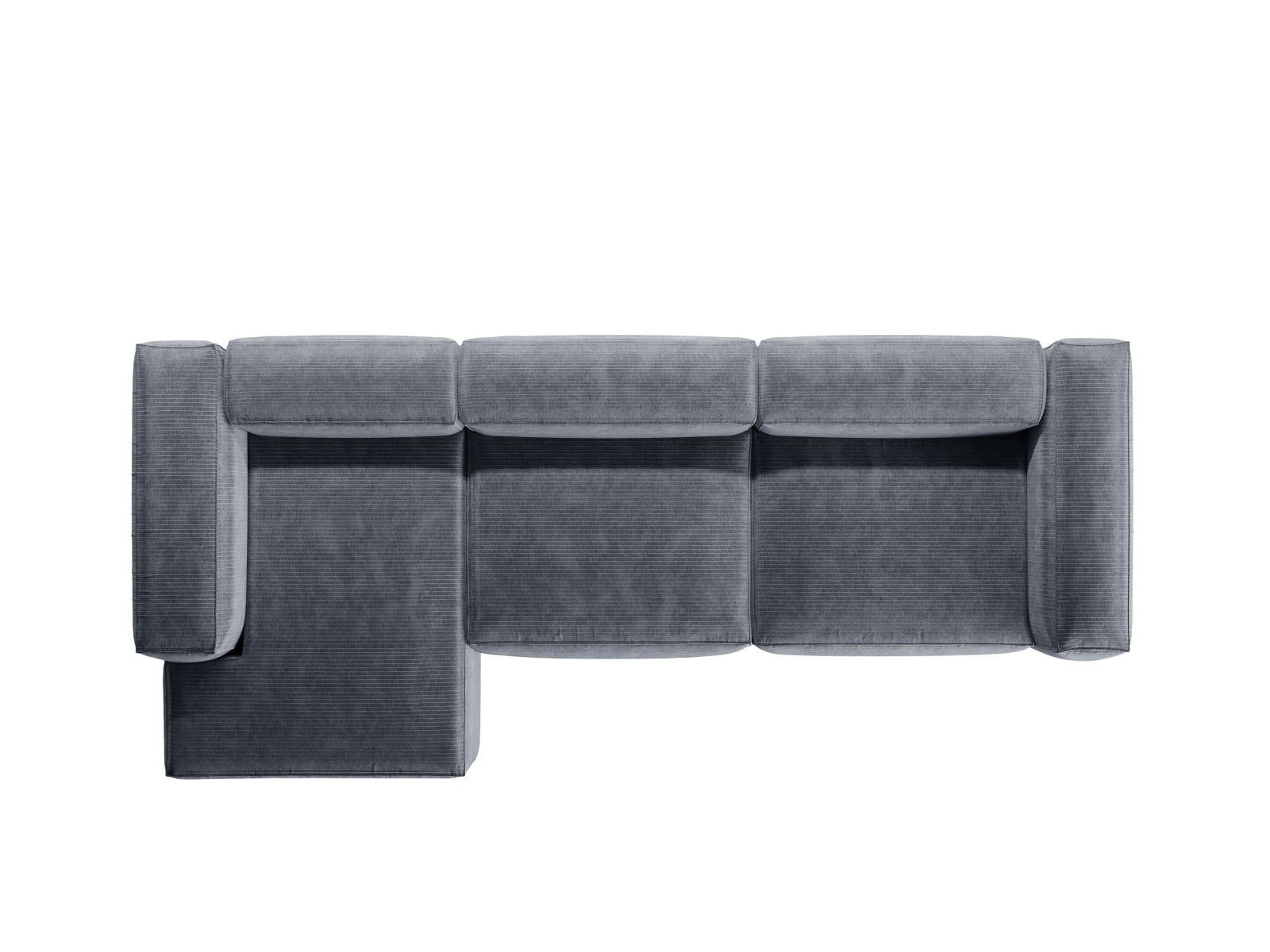 Bergamo Modulares Ecksofa links 4 Sitzer in Muted Blue-Perla präsentiert im Onlineshop von KAQTU Design AG. Ecksofa links ist von Cosmopolitan Design