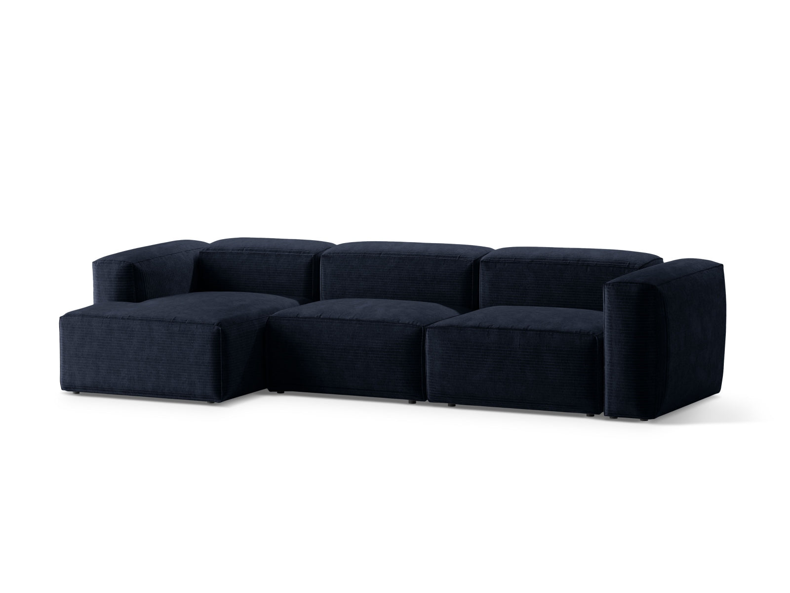 Bergamo Modulares Ecksofa links 4 Sitzer in Navy Blue-Perla präsentiert im Onlineshop von KAQTU Design AG. Ecksofa links ist von Cosmopolitan Design