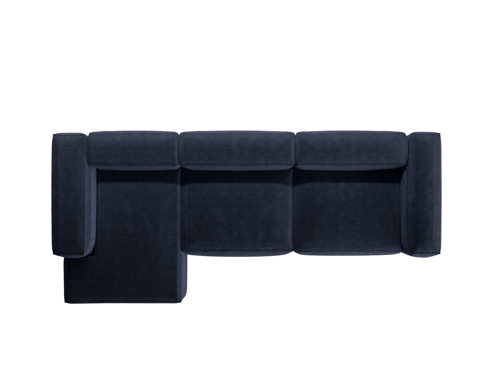 Bergamo Modulares Ecksofa links 4 Sitzer in Navy Blue-Perla präsentiert im Onlineshop von KAQTU Design AG. Ecksofa links ist von Cosmopolitan Design