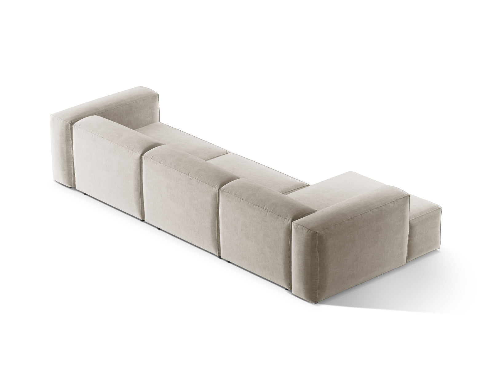 Bergamo Modulares Ecksofa links 4 Sitzer in Beige-Liberty präsentiert im Onlineshop von KAQTU Design AG. Ecksofa links ist von Cosmopolitan Design