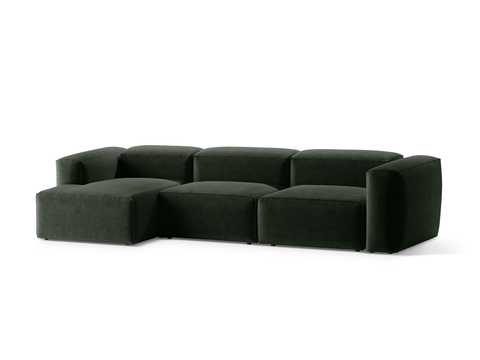 Bergamo Modulares Ecksofa links 4 Sitzer in Moss Green-Liberty präsentiert im Onlineshop von KAQTU Design AG. Ecksofa links ist von Cosmopolitan Design