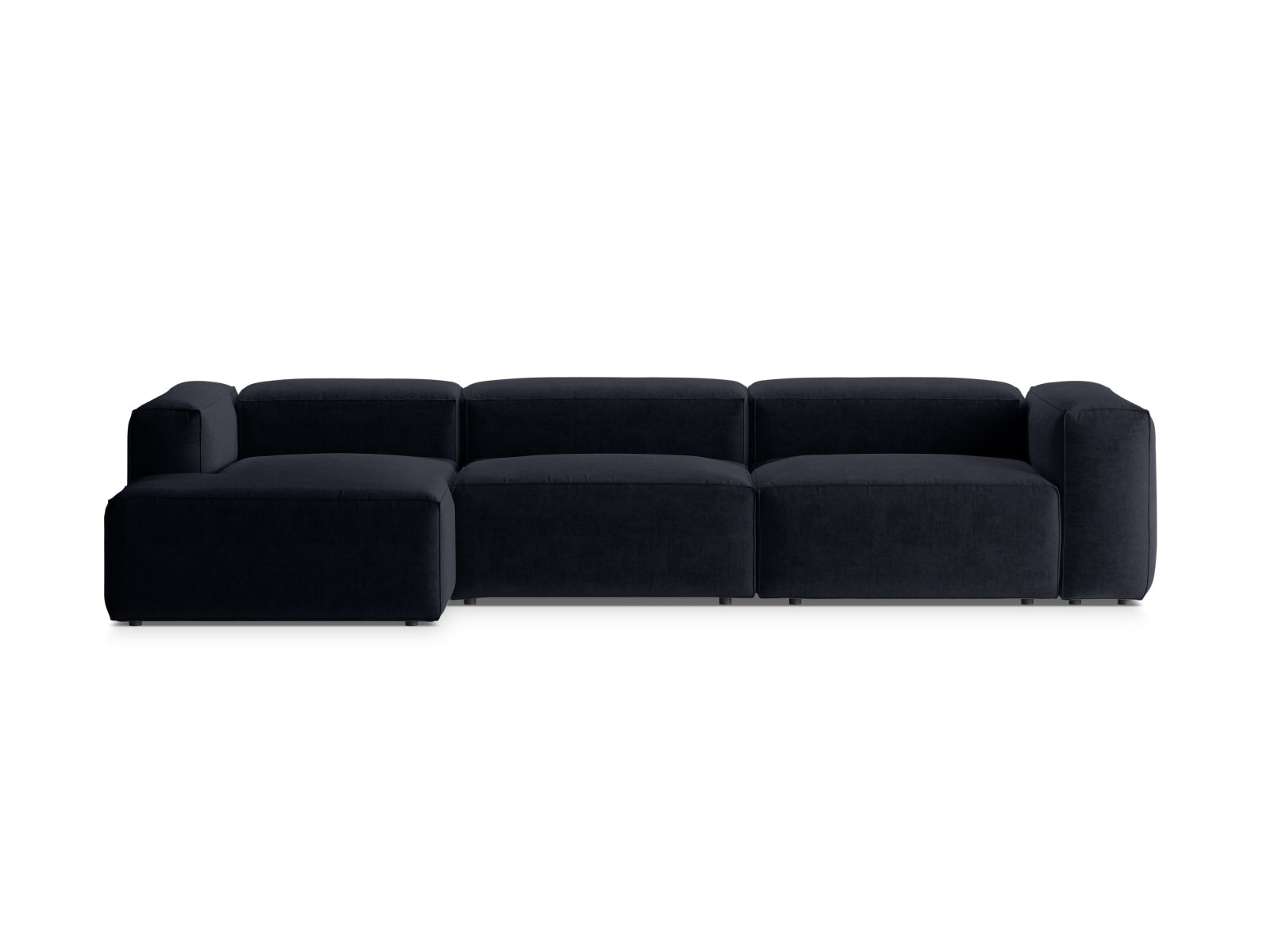 Bergamo Modulares Ecksofa links 4 Sitzer in Navy Blue-Liberty präsentiert im Onlineshop von KAQTU Design AG. Ecksofa links ist von Cosmopolitan Design