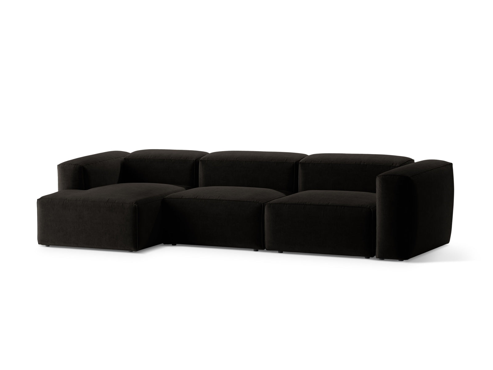 Bergamo Modulares Ecksofa links 4 Sitzer in Black-Liberty präsentiert im Onlineshop von KAQTU Design AG. Ecksofa links ist von Cosmopolitan Design