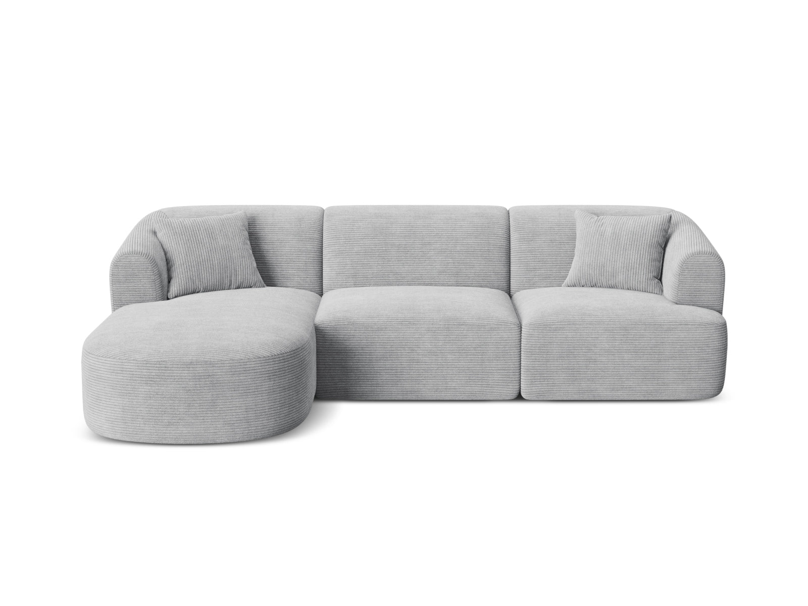 4-Sitzer Ecksofa links modular Campi in Silver-Lincoln D präsentiert im Onlineshop von KAQTU Design AG. Ecksofa links ist von Cosmopolitan Design