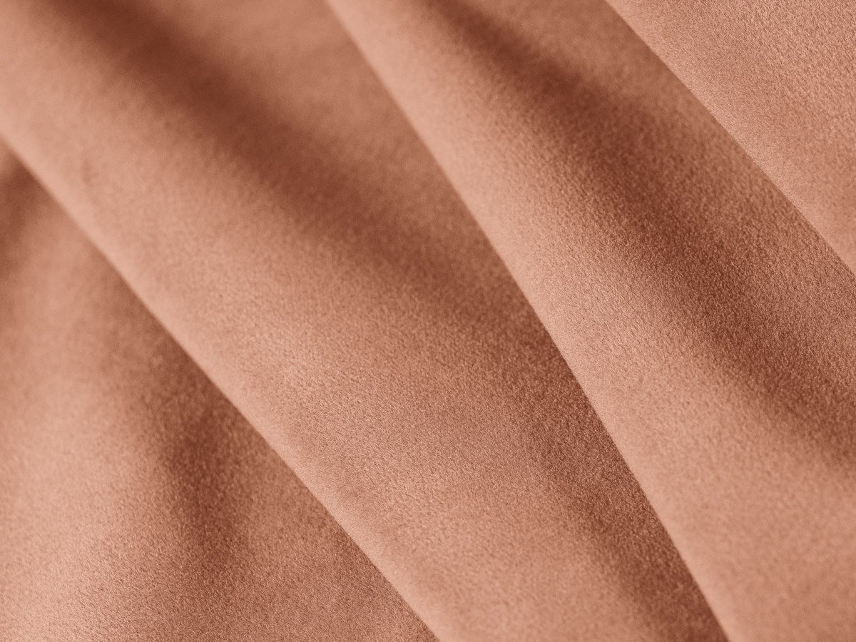 Beige-Salvador Samt Ecksofa links mit Récamiere, schwarzen Kunststoffbeinen und modularem Aufbau, Cosmopolitan Design Siena Serie.