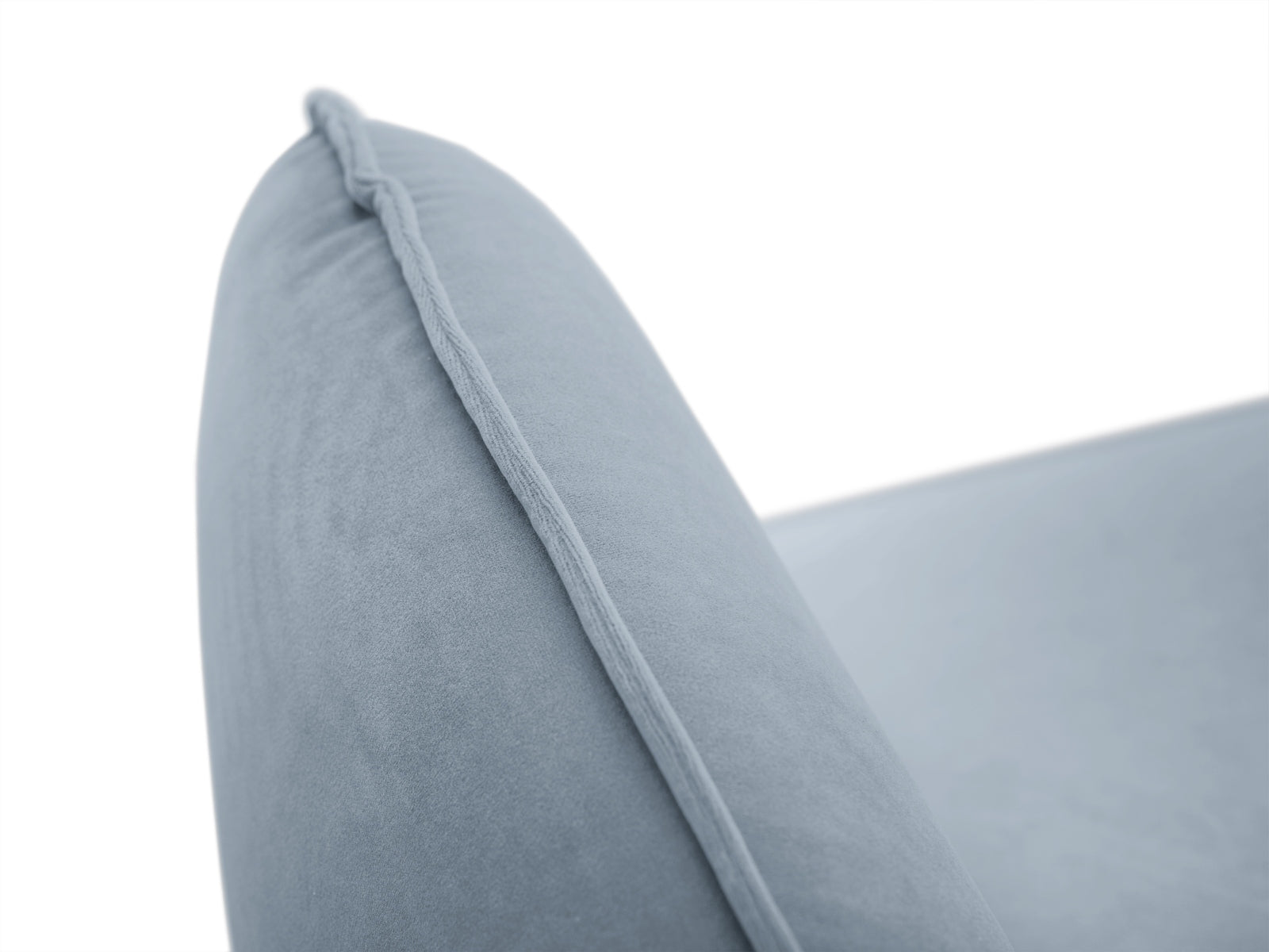 Vienna Velour Ecksofa links 6 Sitzer 185cm in Light Blue/Gold-Bluvel präsentiert im Onlineshop von KAQTU Design AG. Ecksofa links ist von Cosmopolitan Design