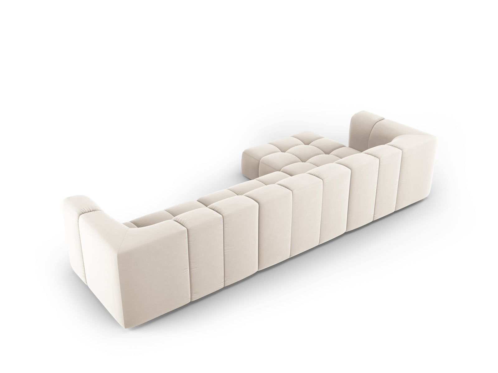 5-Sitzer Modular Ecksofa links Moritz in Light Beige-Bluvel präsentiert im Onlineshop von KAQTU Design AG. Ecksofa links ist von Cosmopolitan Design