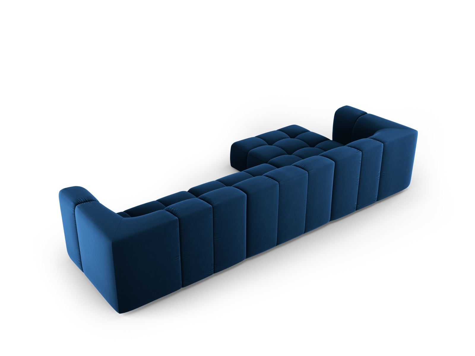 5-Sitzer Modular Ecksofa links Moritz in Royal Blue-Bluvel präsentiert im Onlineshop von KAQTU Design AG. Ecksofa links ist von Cosmopolitan Design