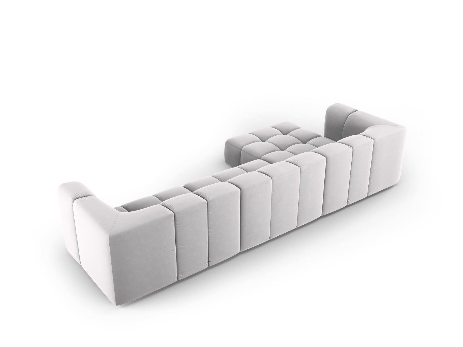 5-Sitzer Modular Ecksofa links Moritz in Silver-Bluvel präsentiert im Onlineshop von KAQTU Design AG. Ecksofa links ist von Cosmopolitan Design