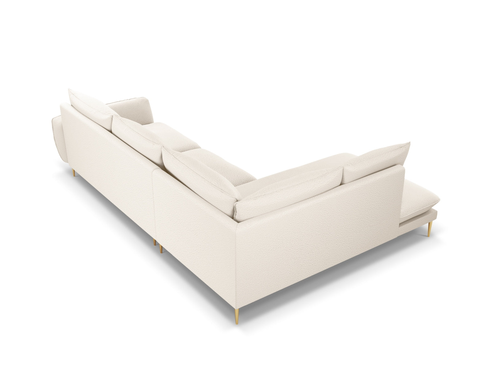 Vienna Boucle Ecksofa links 6 Sitzer 185cm in Beige/Gold-Ascot präsentiert im Onlineshop von KAQTU Design AG. Ecksofa links ist von Cosmopolitan Design