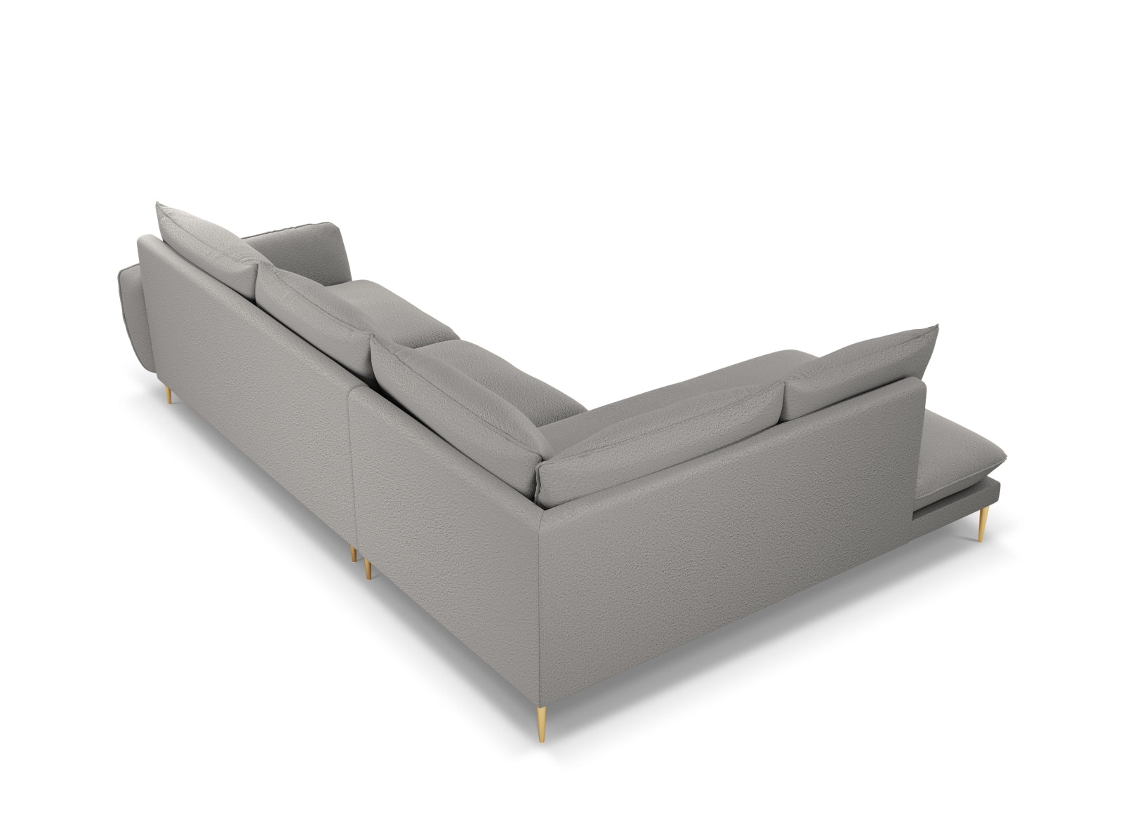 Vienna Boucle Ecksofa links 6 Sitzer 185cm in Grey/Gold-Ascot präsentiert im Onlineshop von KAQTU Design AG. Ecksofa links ist von Cosmopolitan Design