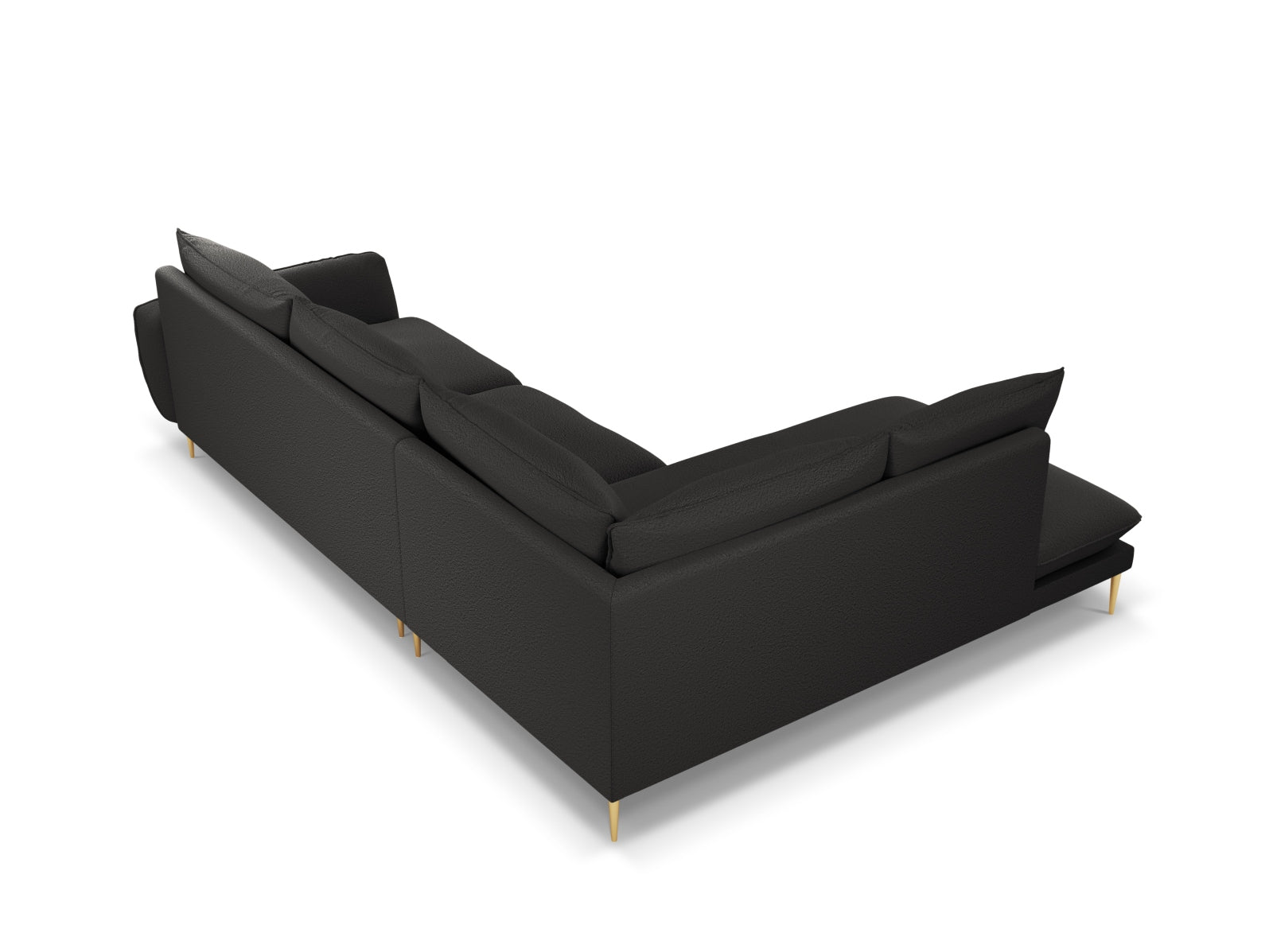 Vienna Boucle Ecksofa links 6 Sitzer 185cm in Black/Gold-Ascot präsentiert im Onlineshop von KAQTU Design AG. Ecksofa links ist von Cosmopolitan Design