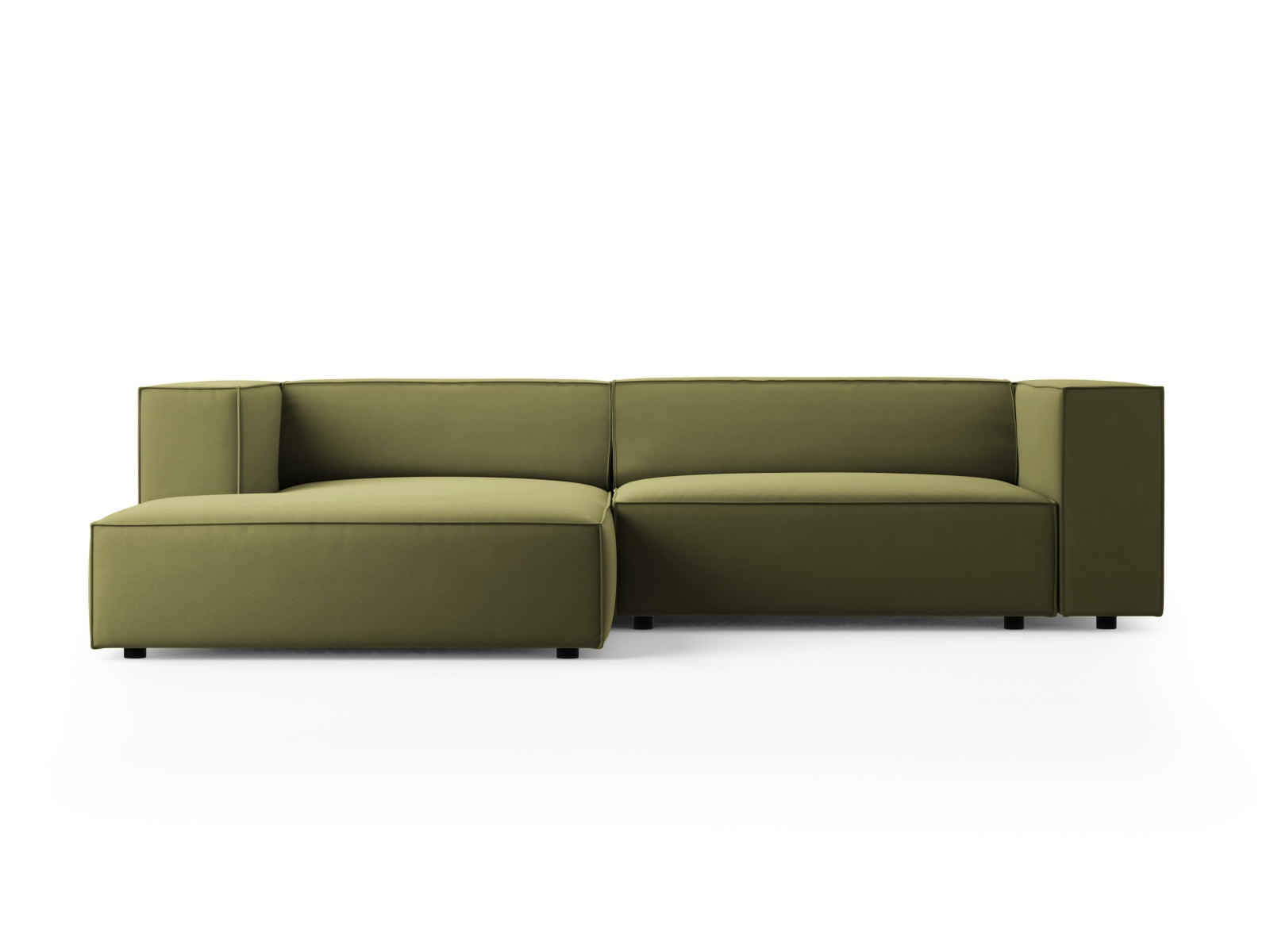 Arendal Velour Ecksofa links 3 Sitzer in Light Green präsentiert im Onlineshop von KAQTU Design AG. Ecksofa links ist von Cosmopolitan Design