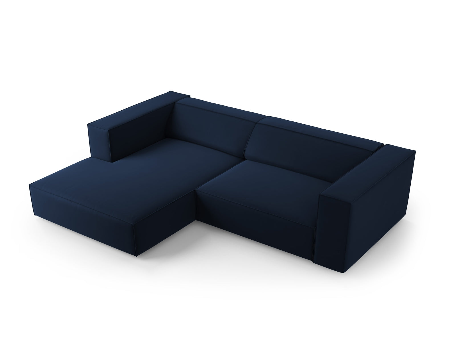 Entdecken Sie das stilvolle Arendal Velour Ecksofa links von Cosmopolitan Design. Ideal für Ihr modernes Wohnzimmer, vereint es Komfort und Eleganz.