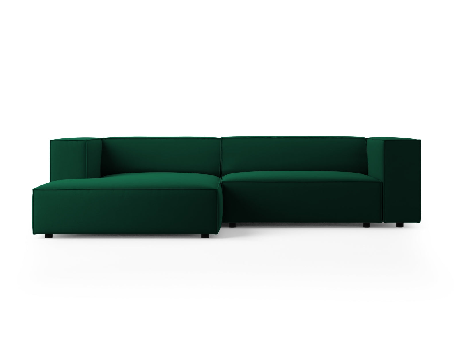 Arendal Velour Ecksofa links 3 Sitzer in Bottle Green präsentiert im Onlineshop von KAQTU Design AG. Ecksofa links ist von Cosmopolitan Design
