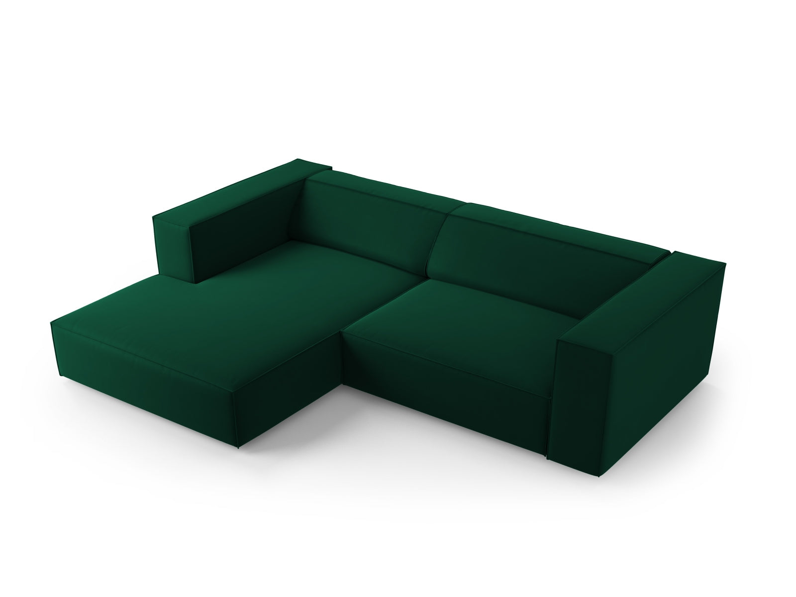 Erleben Sie das elegante Arendal Velour Ecksofa links von Cosmopolitan Design. Perfekt für Ihr modernes Zuhause, bietet es höchsten Komfort und stilvolles Design.