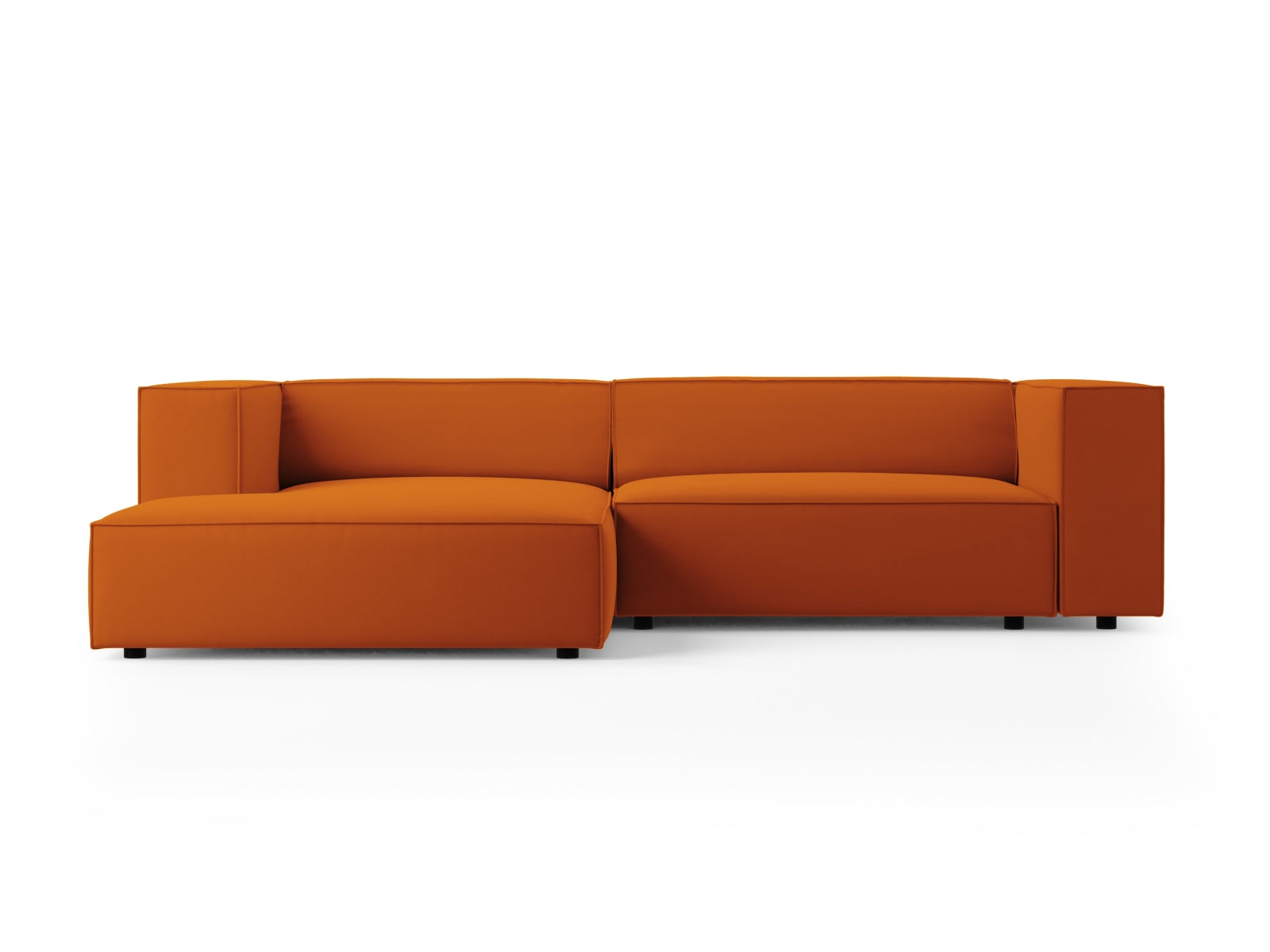 Arendal Velour Ecksofa links 3 Sitzer in Terracotta präsentiert im Onlineshop von KAQTU Design AG. Ecksofa links ist von Cosmopolitan Design