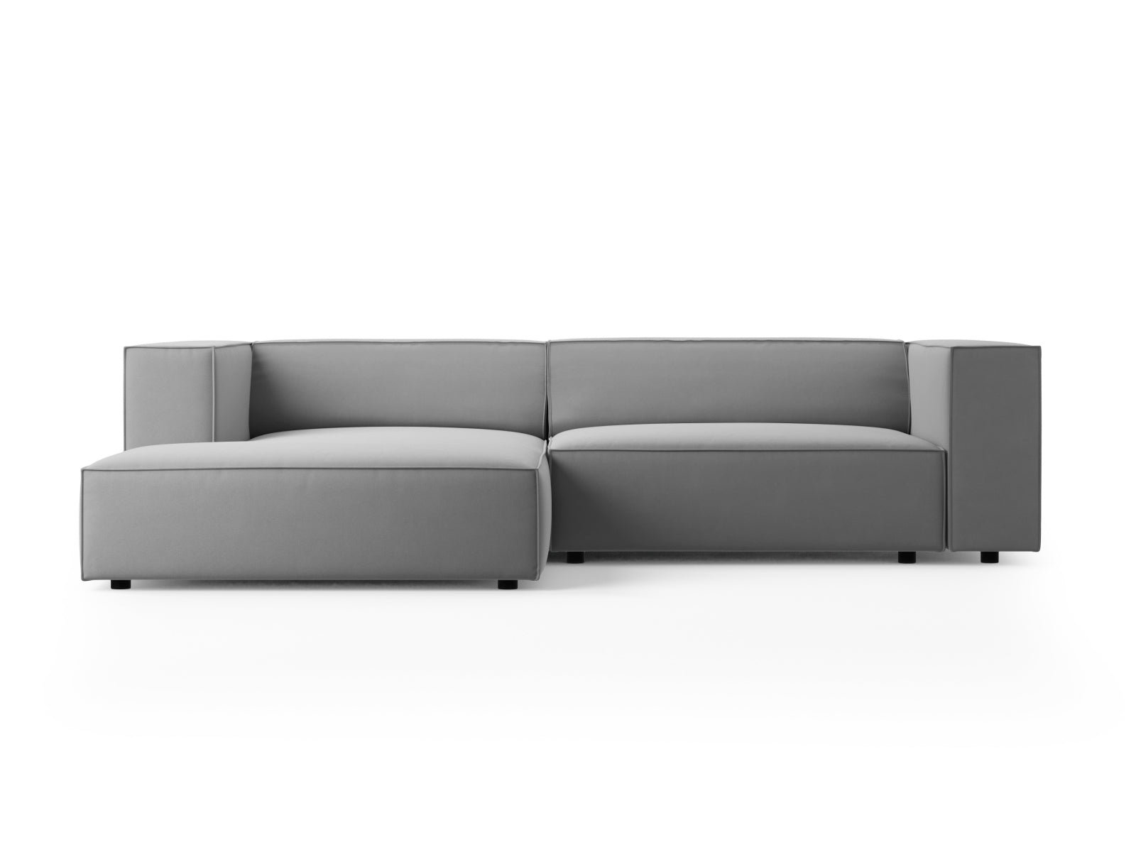 Arendal Velour Ecksofa links 3 Sitzer in Light Grey präsentiert im Onlineshop von KAQTU Design AG. Ecksofa links ist von Cosmopolitan Design